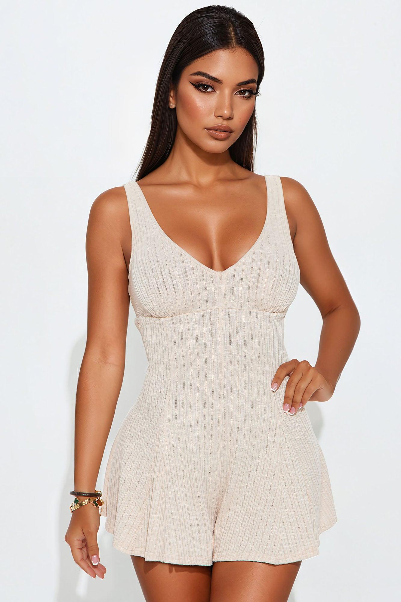 Stella Sweater Romper Set - Cream Product Image