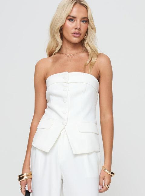 Change It Up Strapless Top White Product Image