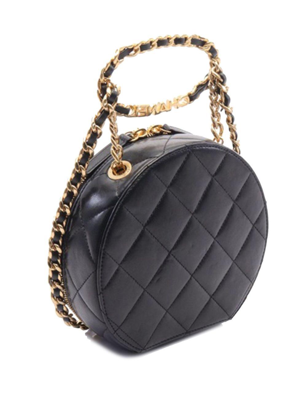 2021-2023 Quilted Lambskin Oval Logo Chain Top Handle Round Clutch on Chain satchel Product Image