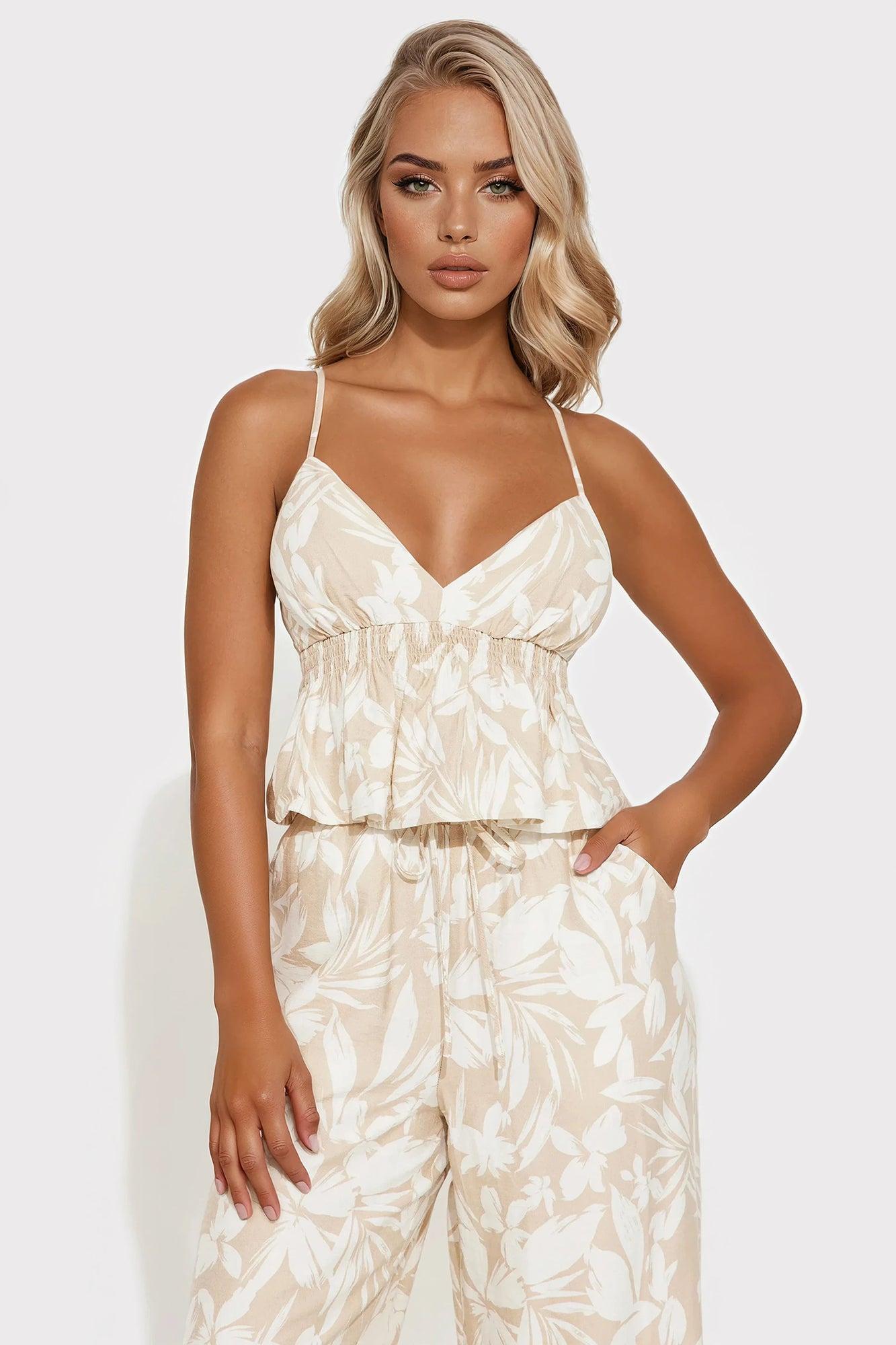 Aloha Tropical Pant Set - Natural Product Image