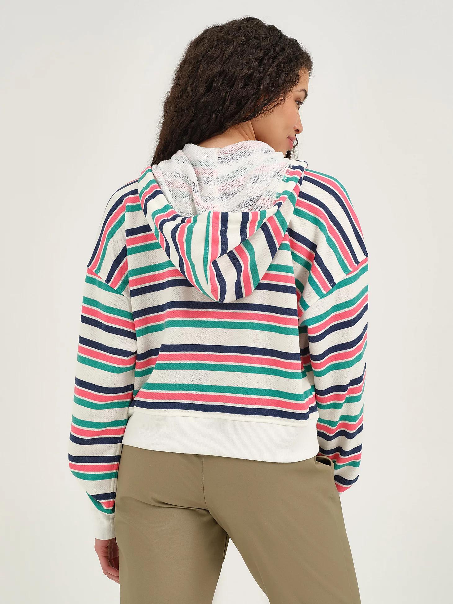 Women's Stripe Quarter Zip Sweatshirt | Women's Tops & Tees | Lee® Product Image