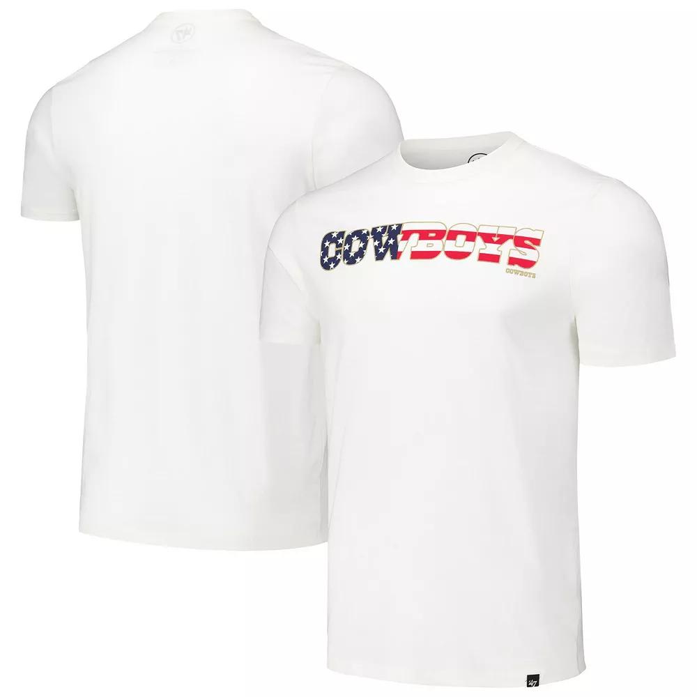 Men's '47 White Dallas Cowboys Flag Script Franklin T-Shirt,  Product Image