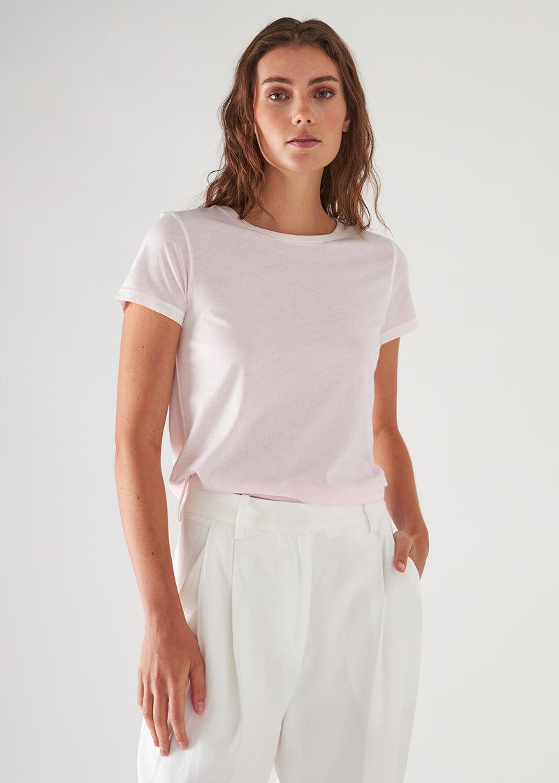 Patrick Assaraf Women's REVERSE SPRAY LIGHTWEIGHT PIMA COTTON T-SHIRT Product Image