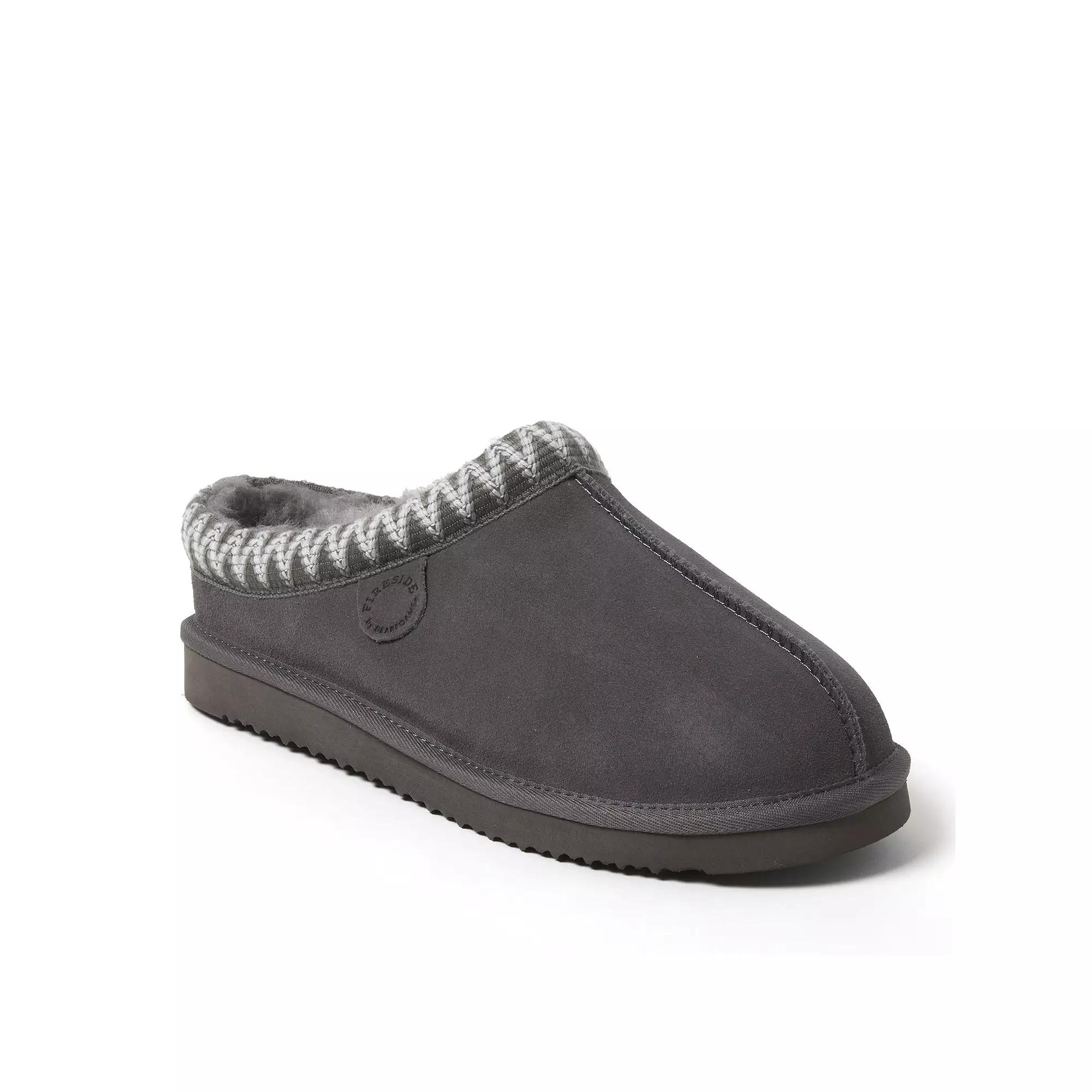 Men's Fireside by Dearfoams Grafton Genuine Shearling Clog With Taping Slippers,  Product Image