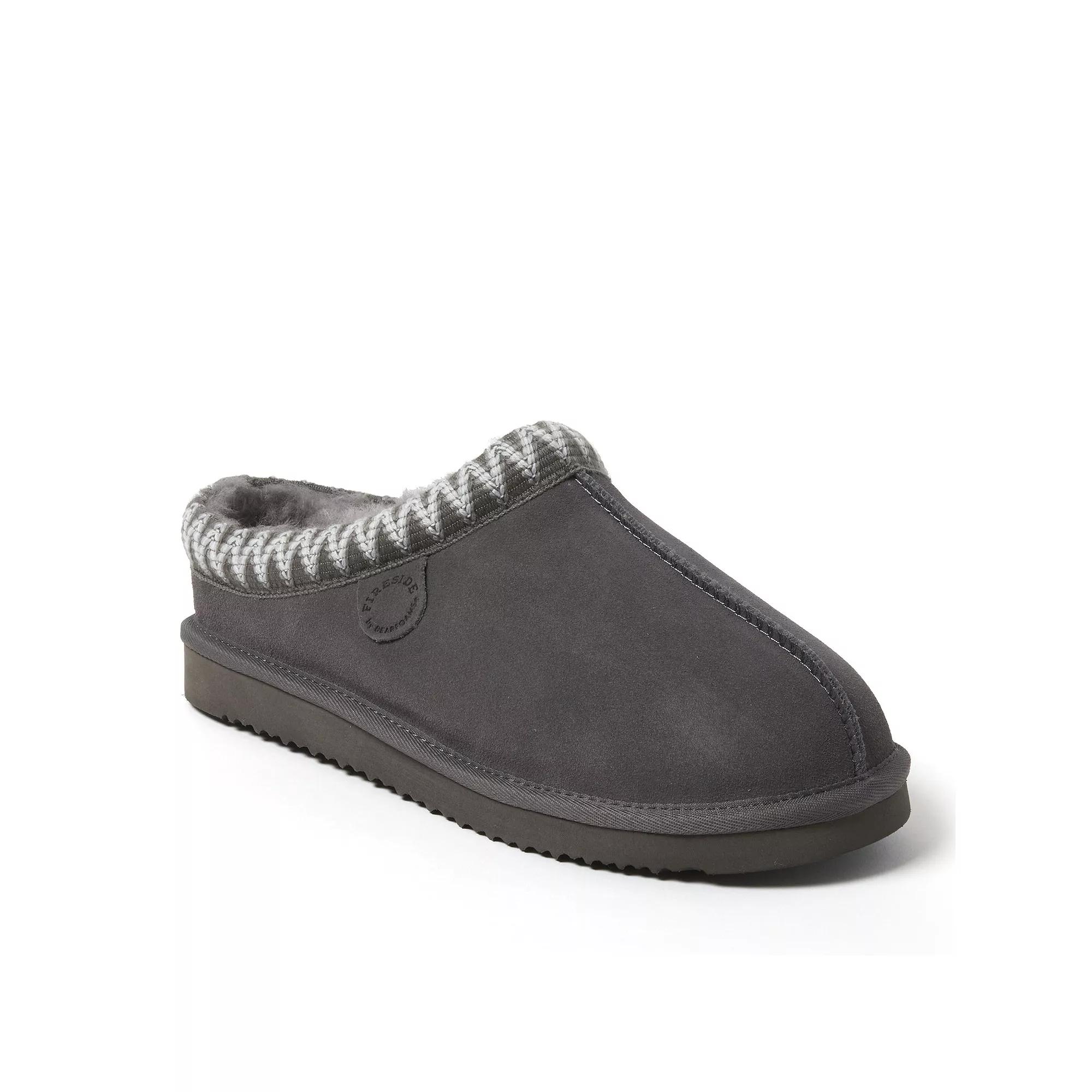 Men's Fireside by Dearfoams Grafton Genuine Shearling Clog With Taping Slippers,  Product Image