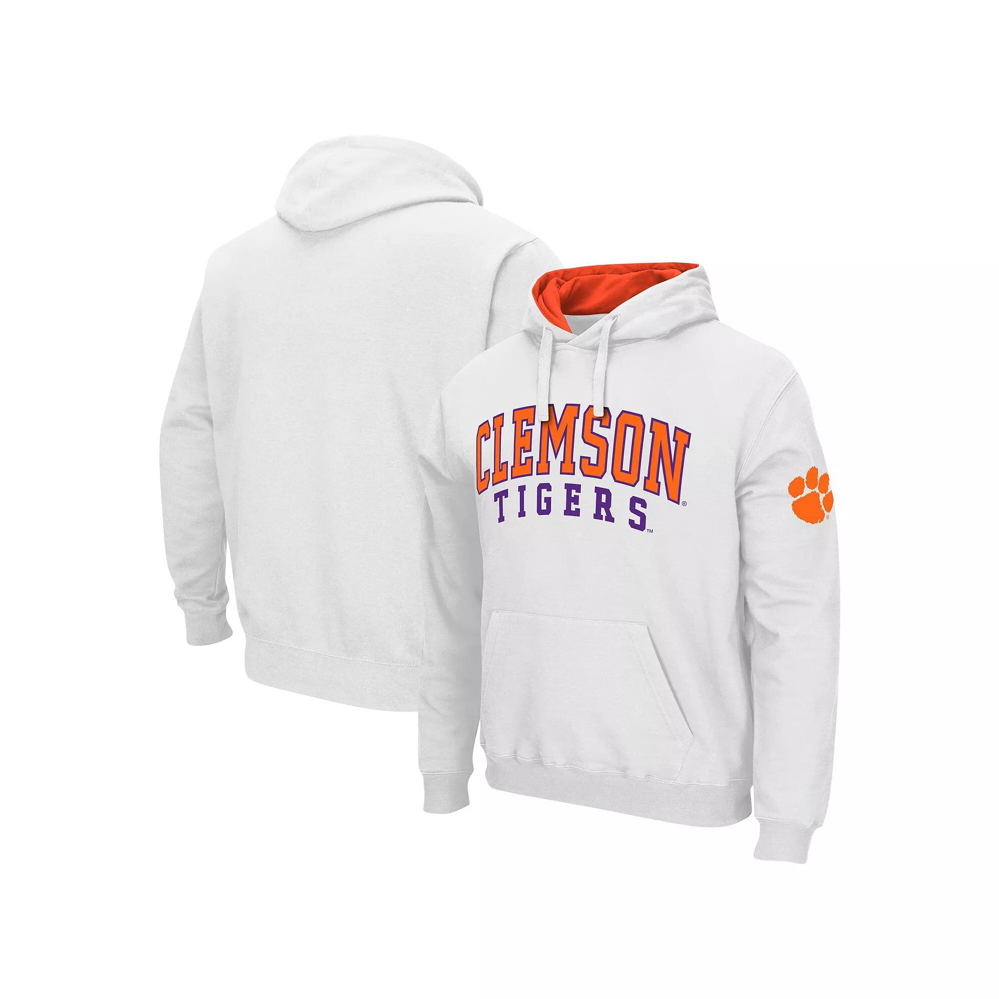 Men's Colosseum White Clemson Tigers Double Arch Pullover Hoodie,  Product Image
