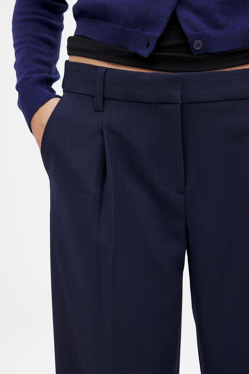 Wide Low Waist Suit Pants Product Image