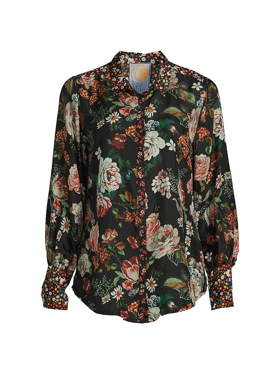 Womens Yrene Floral Silk Blouse Product Image