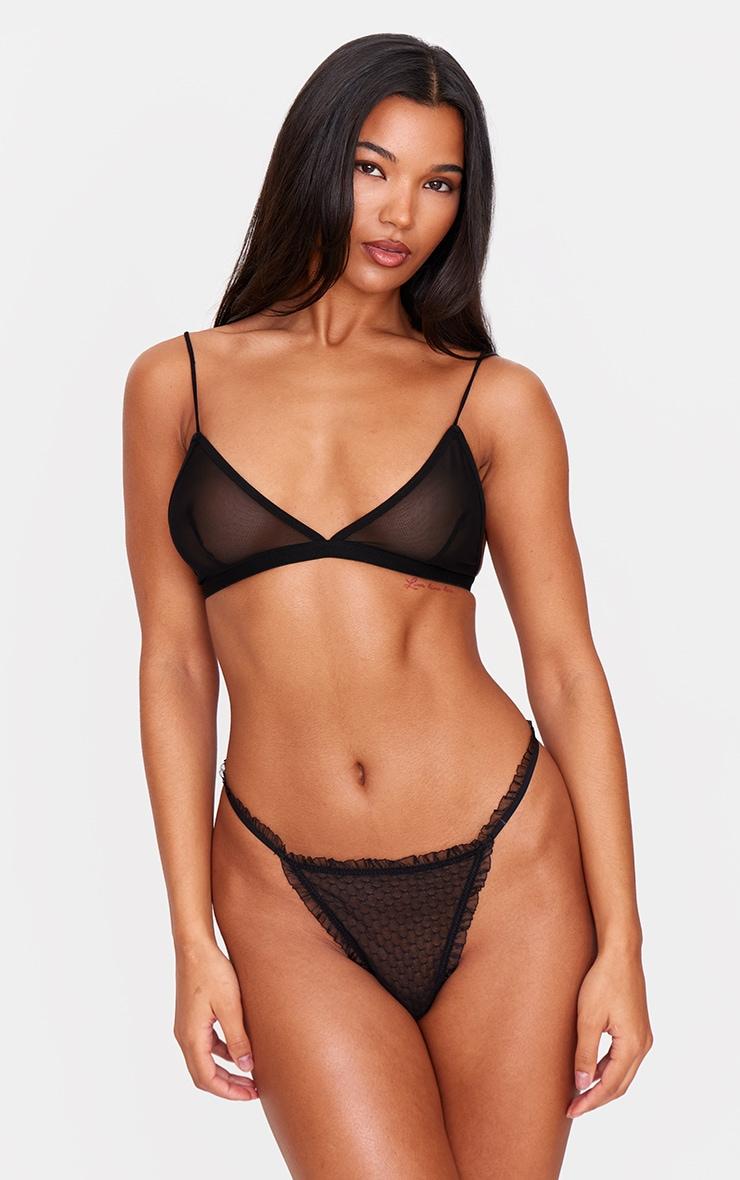 Black Mesh Pack of 2 Basic Triangle Bra Product Image
