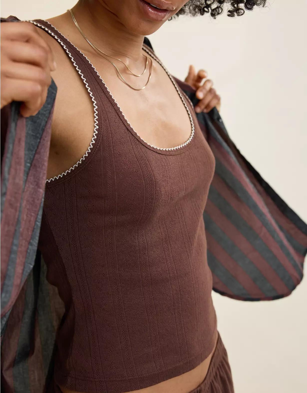 Aerie Off-Duty Pointelle Tank Top Product Image