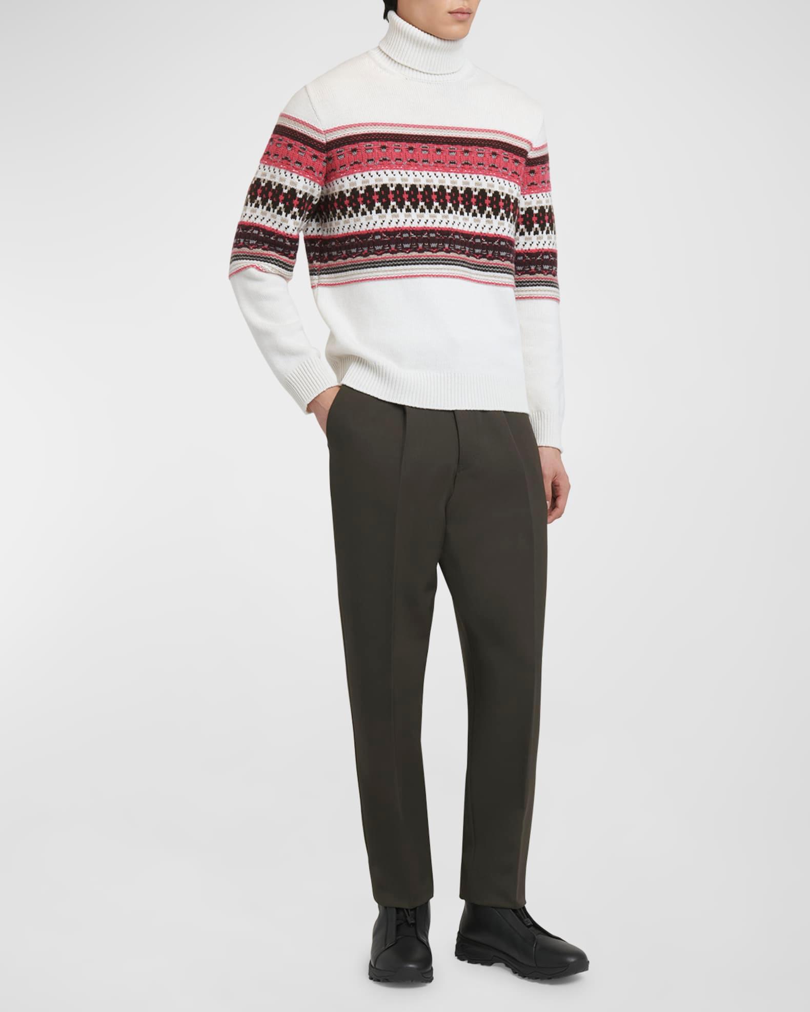 Men's Cashmere Jacquard Fair Isle Turtleneck Sweater Product Image