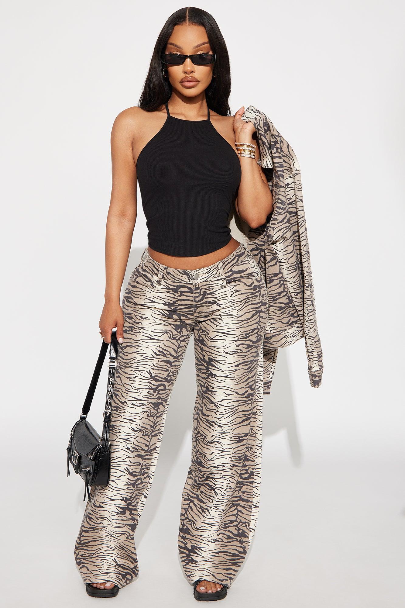 Unleash Your Wild Side Wide Leg Pant - Brown/combo Female Product Image