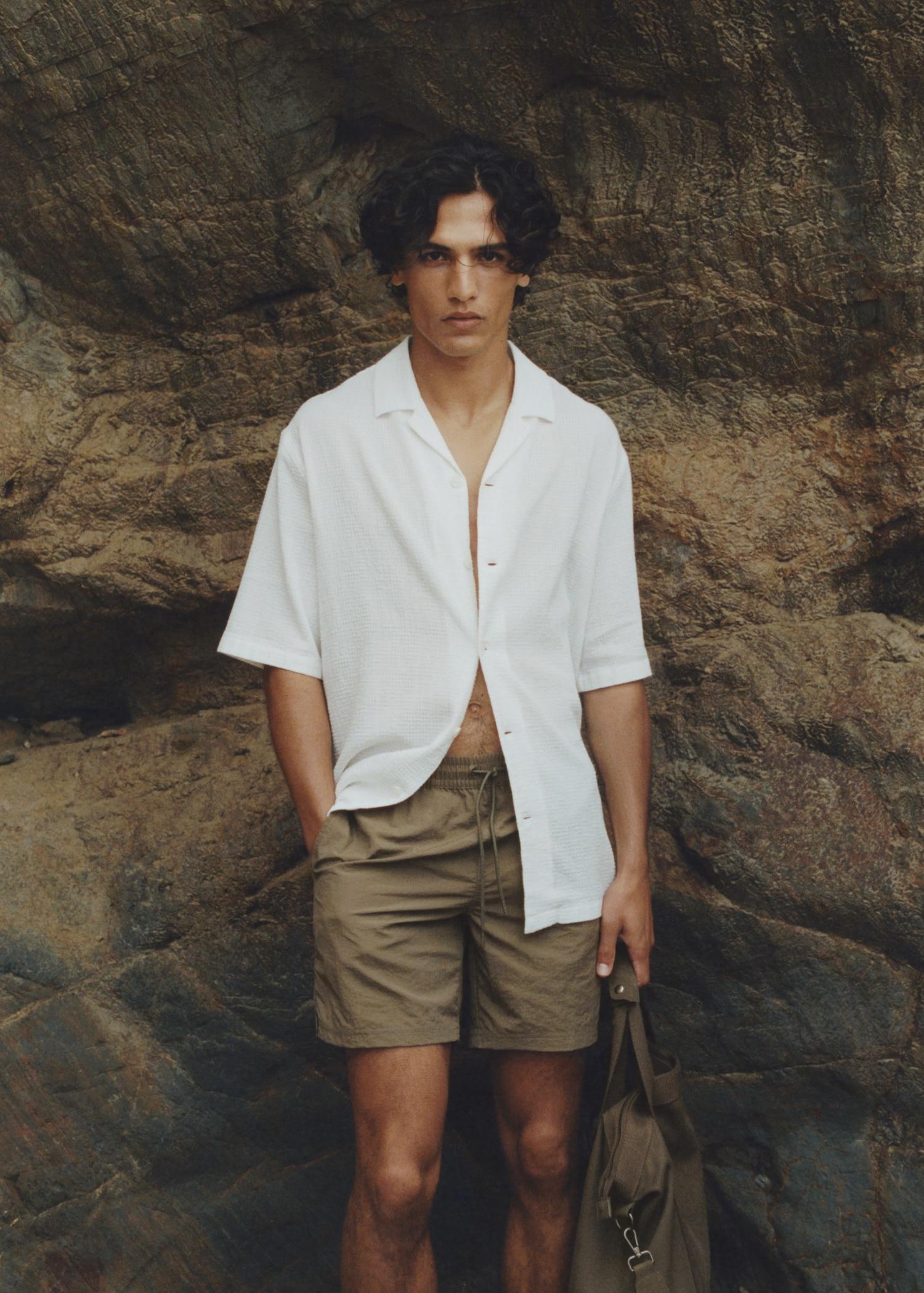 Basic drawstring swimsuit - Men | MANGO USA Product Image