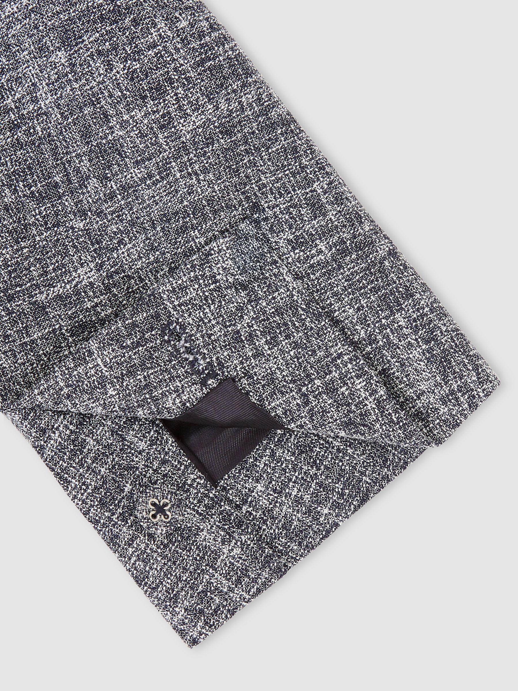 Single-Breasted Textured Mélange Blazer Slim-Fit in Navy Melange Product Image