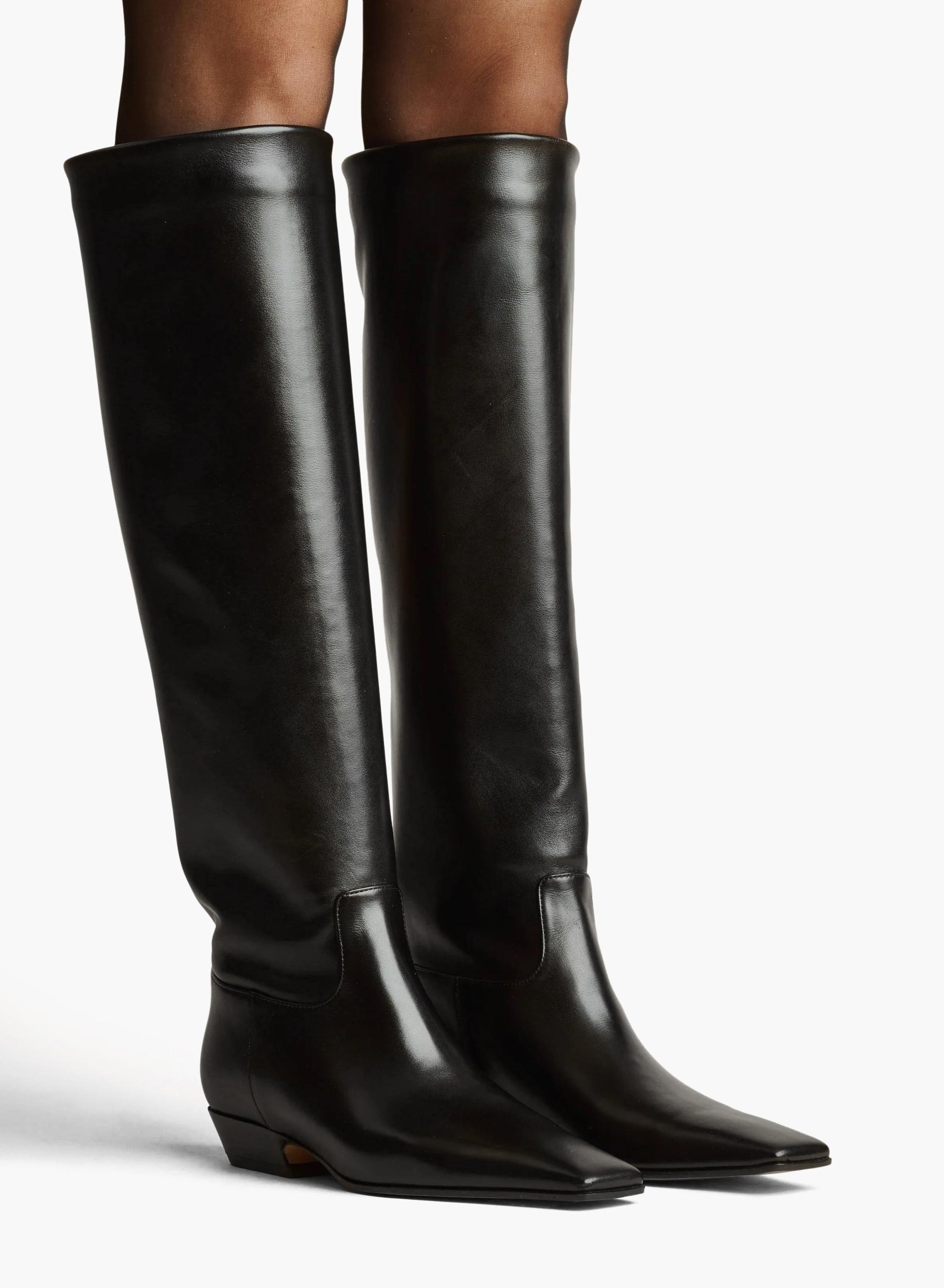 Marfa Knee-High Boot in Black Leather Product Image