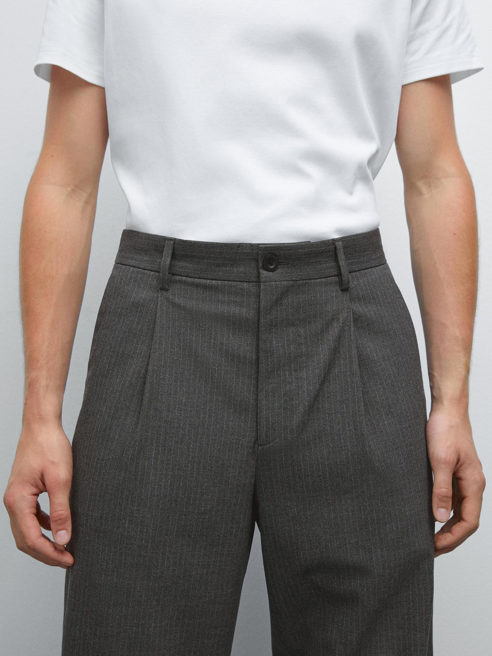 Relaxed fit pinstripe trousers Product Image