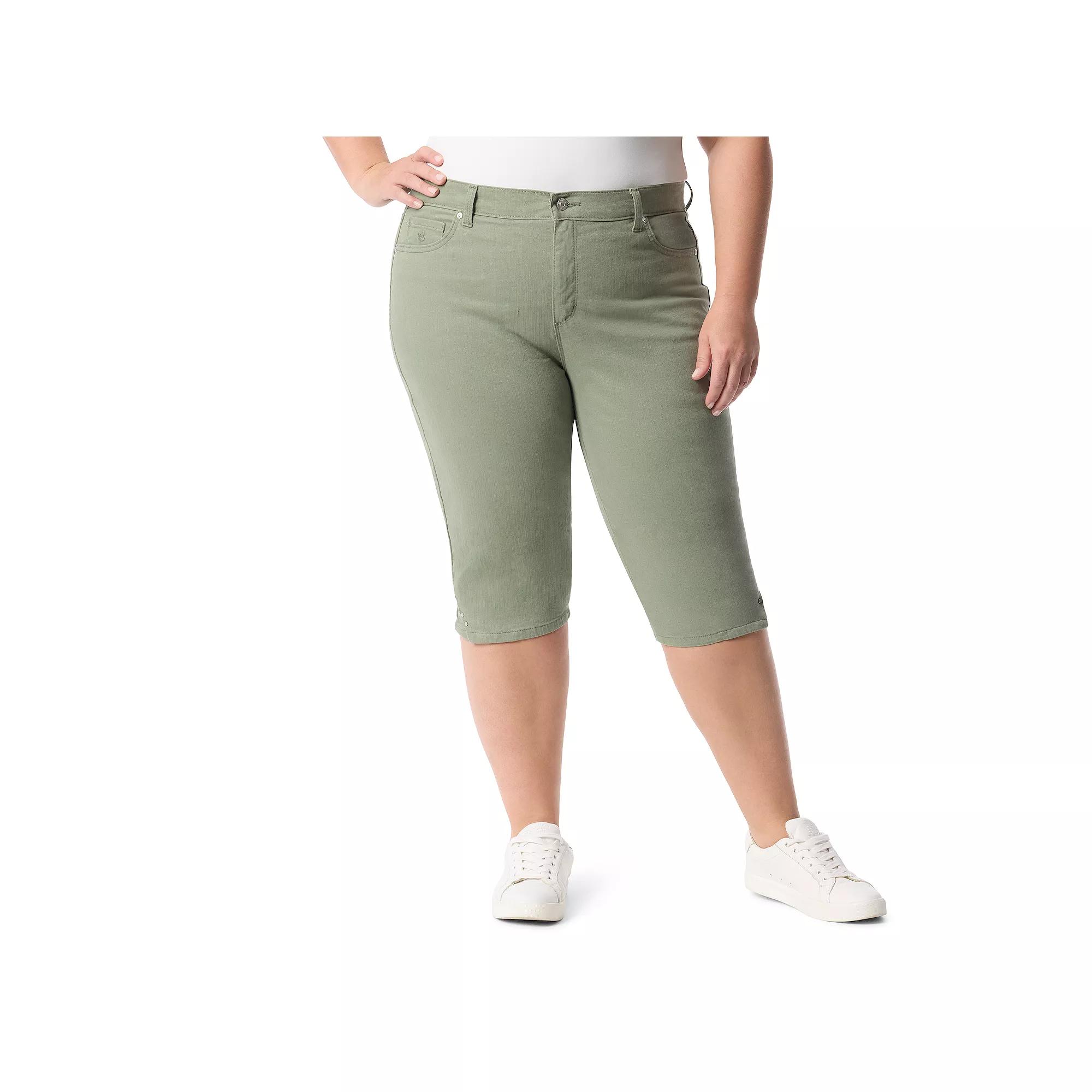 Plus Size Gloria Vanderbilt Amanda Skimmer Pants, Womens Garden Green Product Image