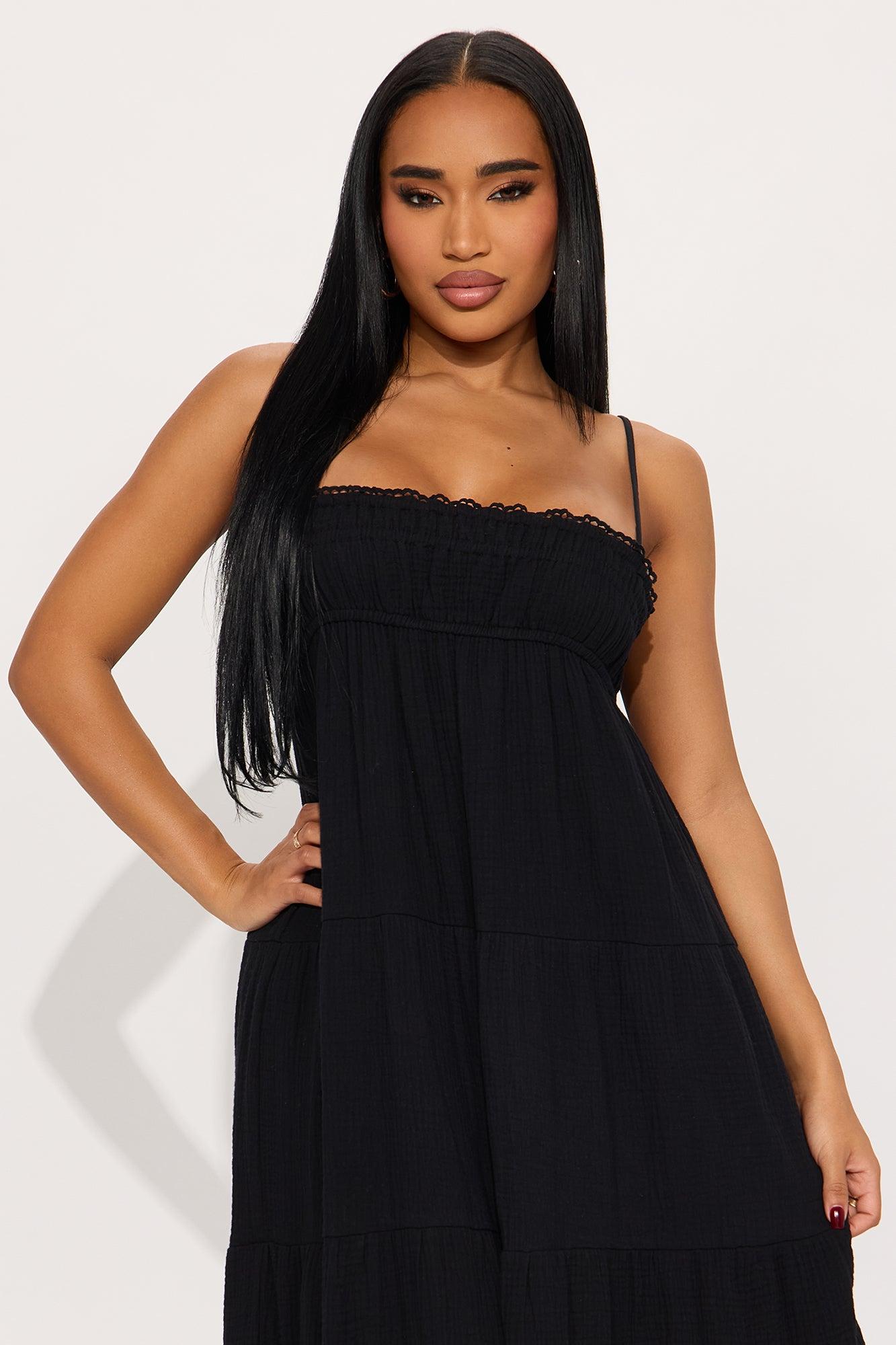 Heidi Flowy Maxi Dress - Black Product Image