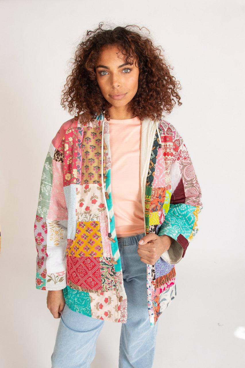 Hooded Patchwork Jacket Product Image