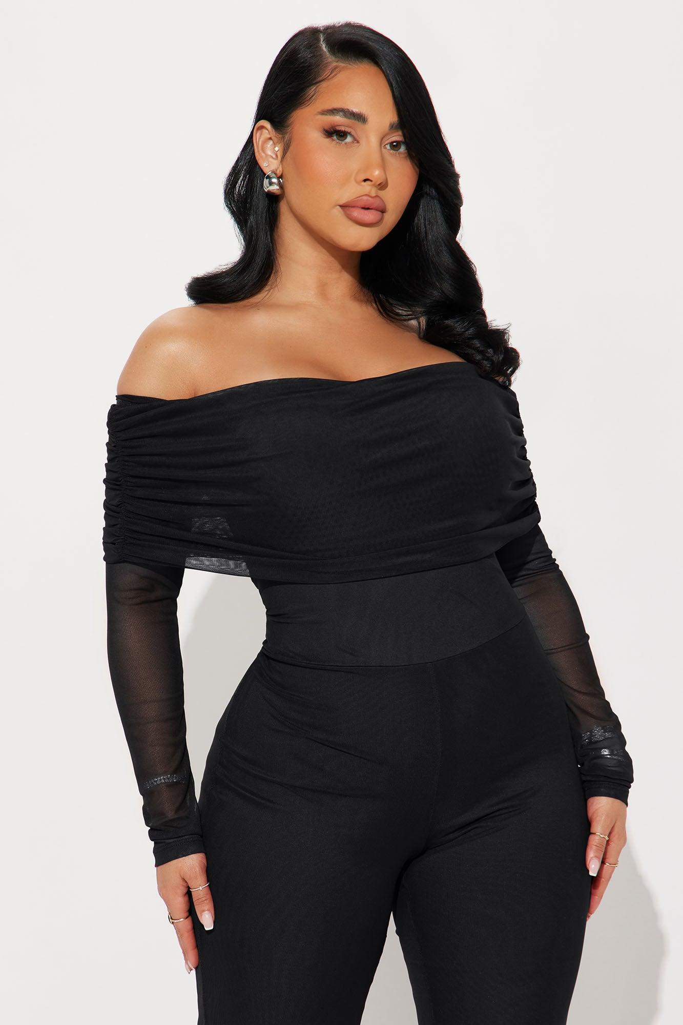 Cheers With Me Mesh Jumpsuit - Black Product Image