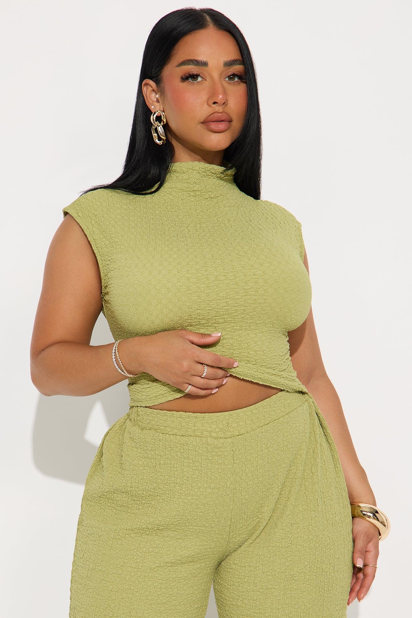 Teresea Texturted Pant Set - Sage Product Image