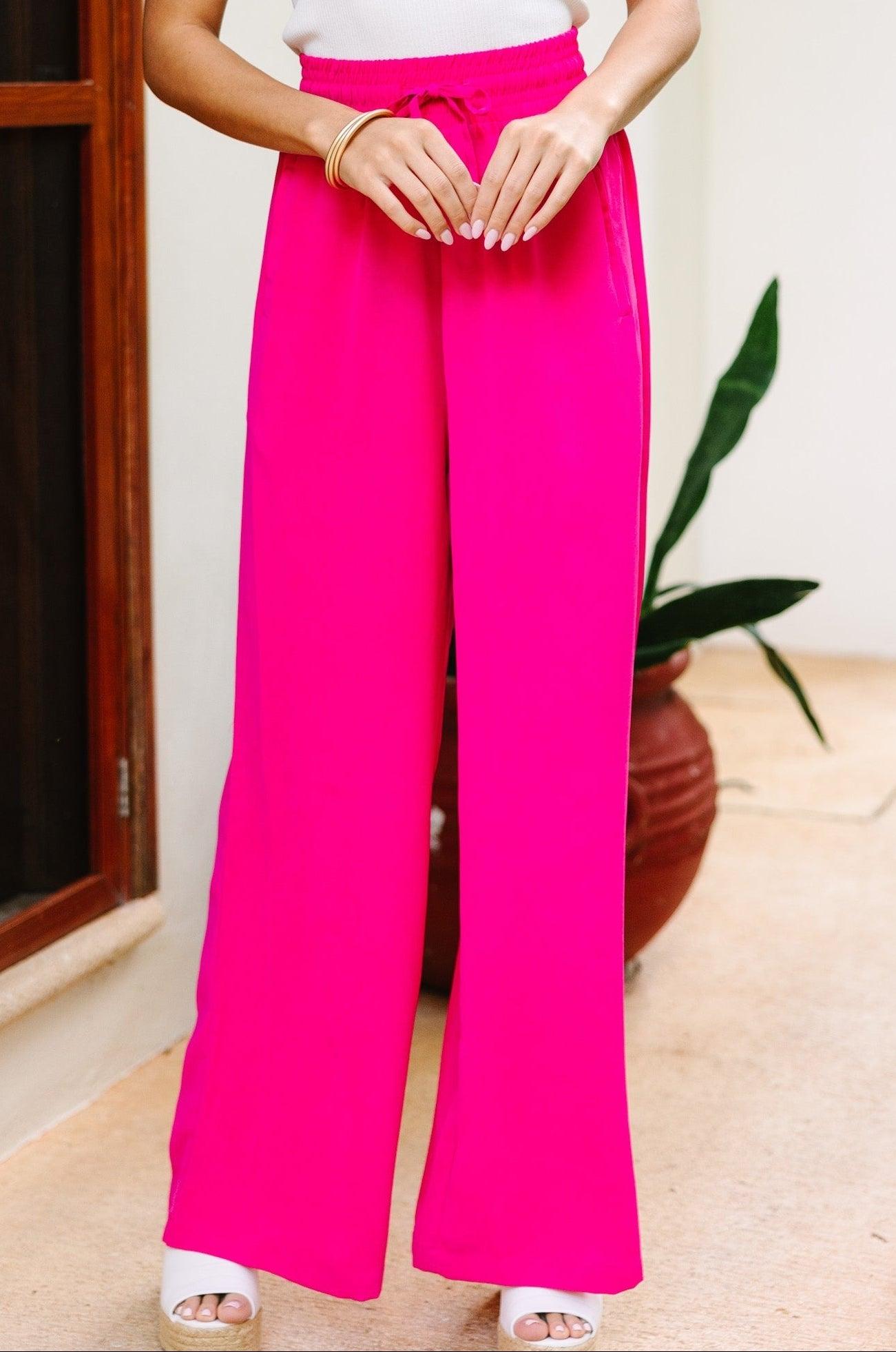On My Heart Fuchsia Pink Wide Leg Pants Female Product Image