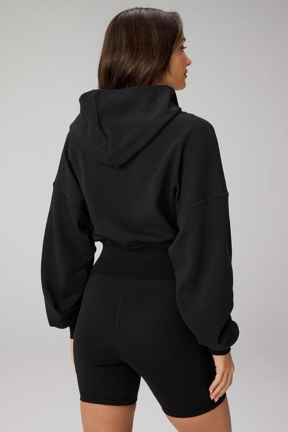 Year Round Terry Cropped Full-Zip Hoodie Product Image