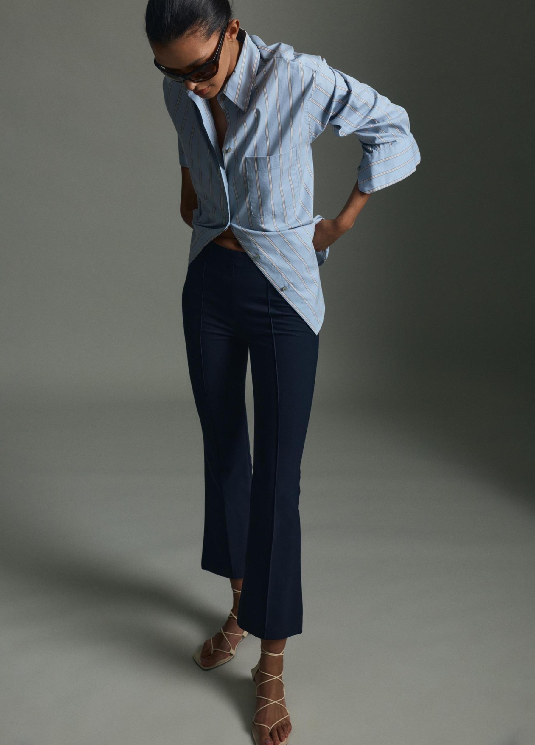 Niki Mid-Rise Pintuck Crop Flare Pant Product Image