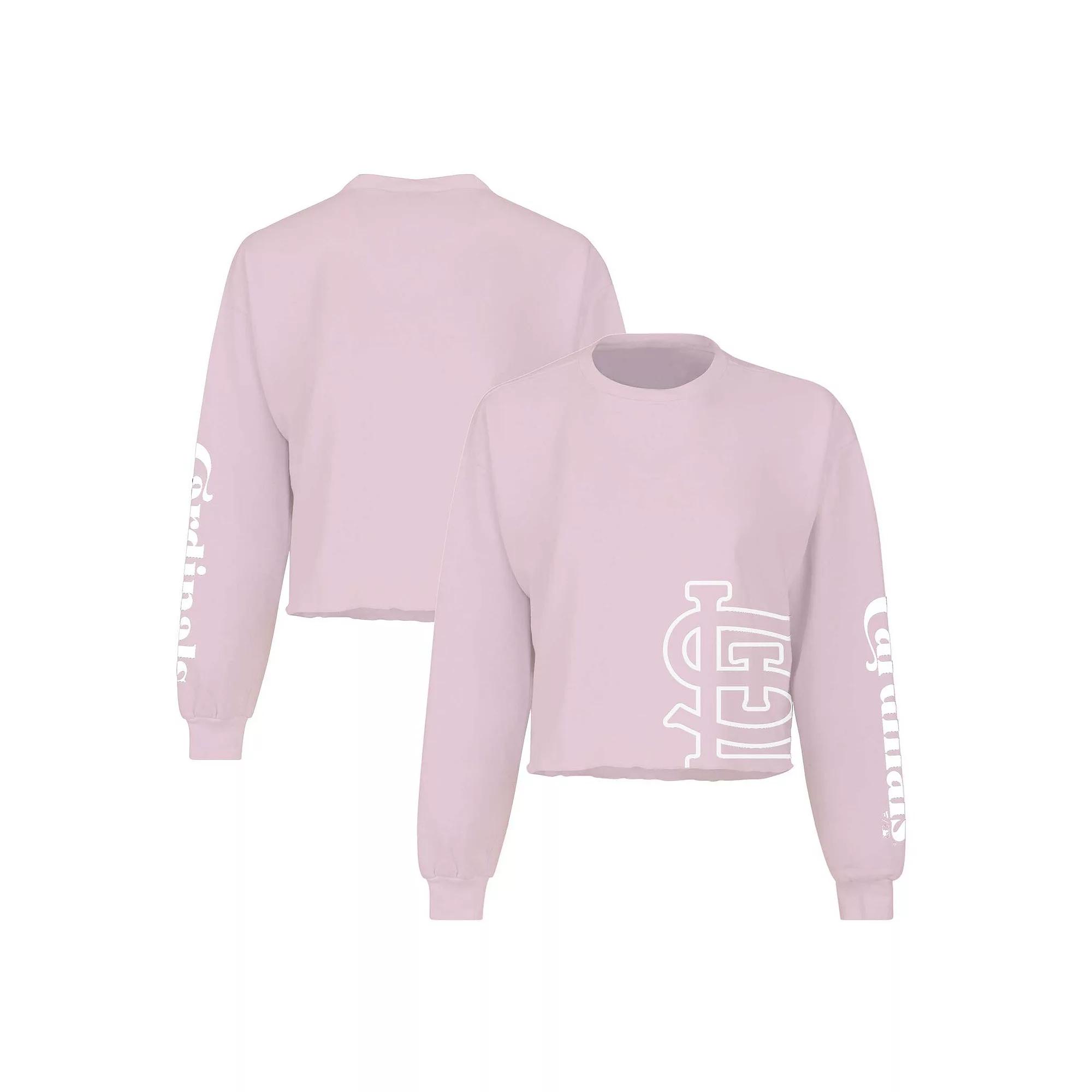 Women's Fanatics Branded Pink St. Louis Cardinals Cropped Slouchy Long Sleeve T-Shirt, Size: XL Product Image