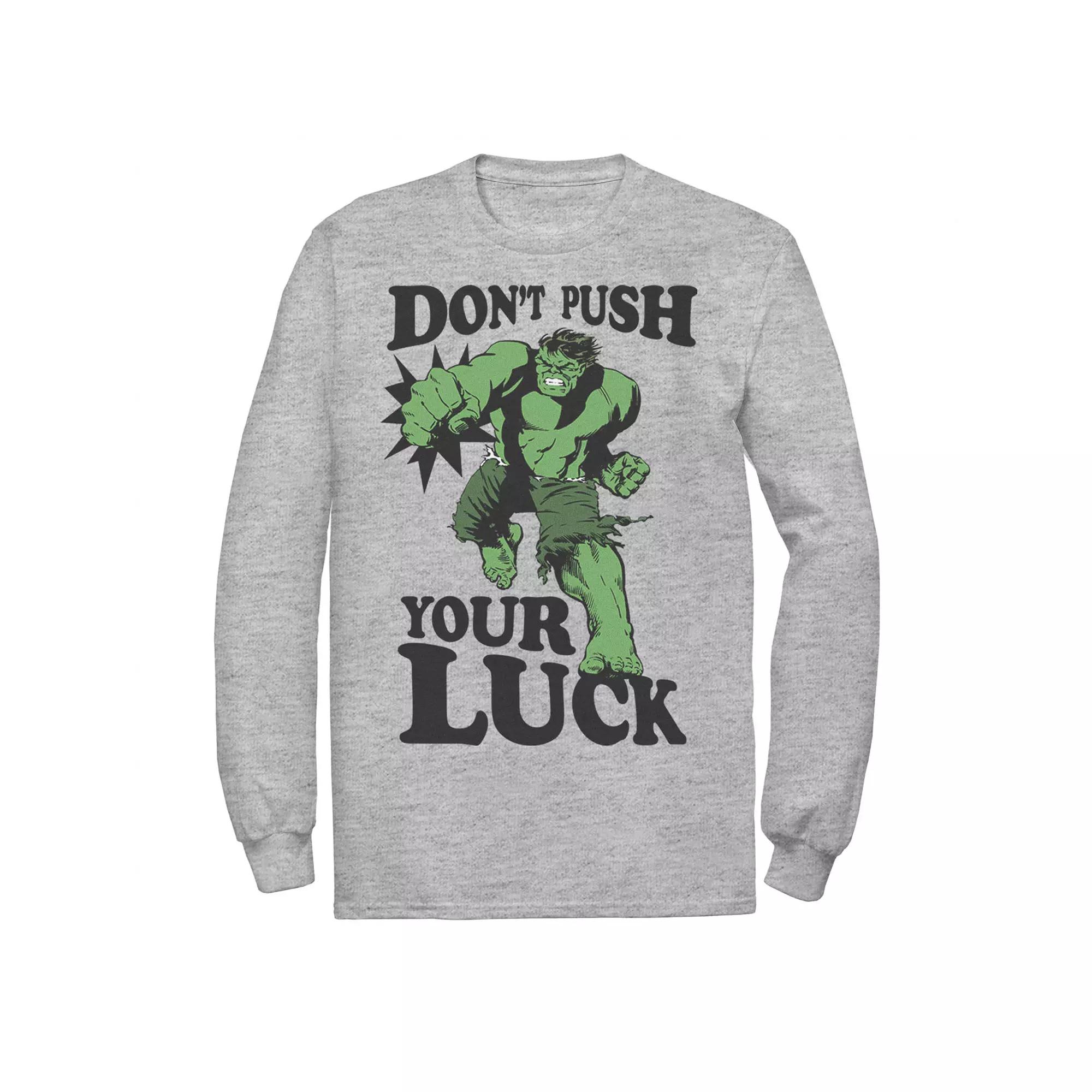 Men's Marvel The Hulk Don't Push Your Luck Tee,  Product Image