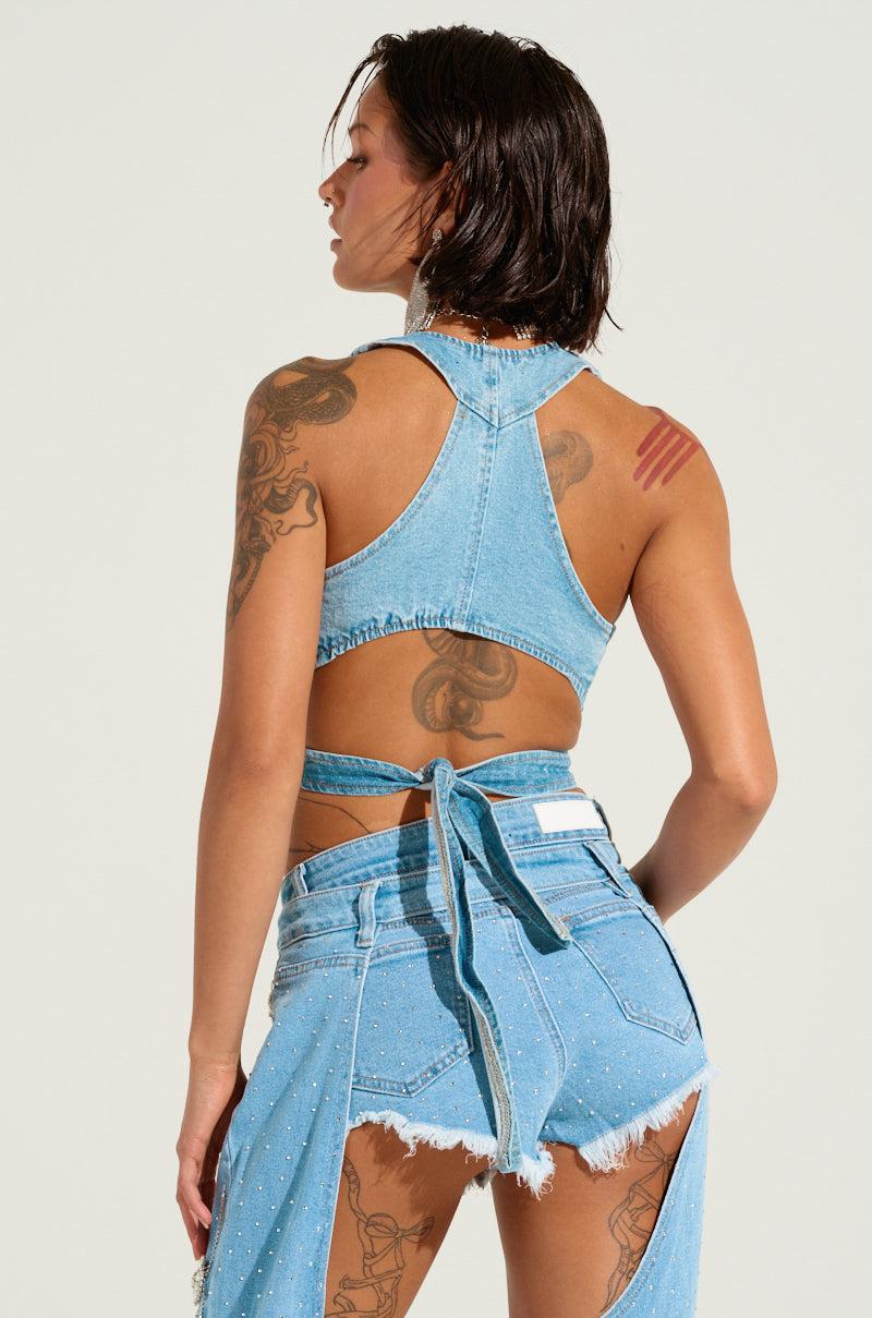 DIVALICIOUS DENIM BRA TOP Product Image