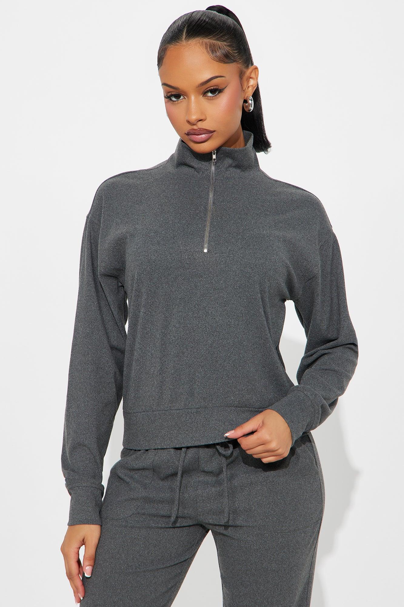 Gianna Ribbed Jogger Set - Heather Grey Female Product Image