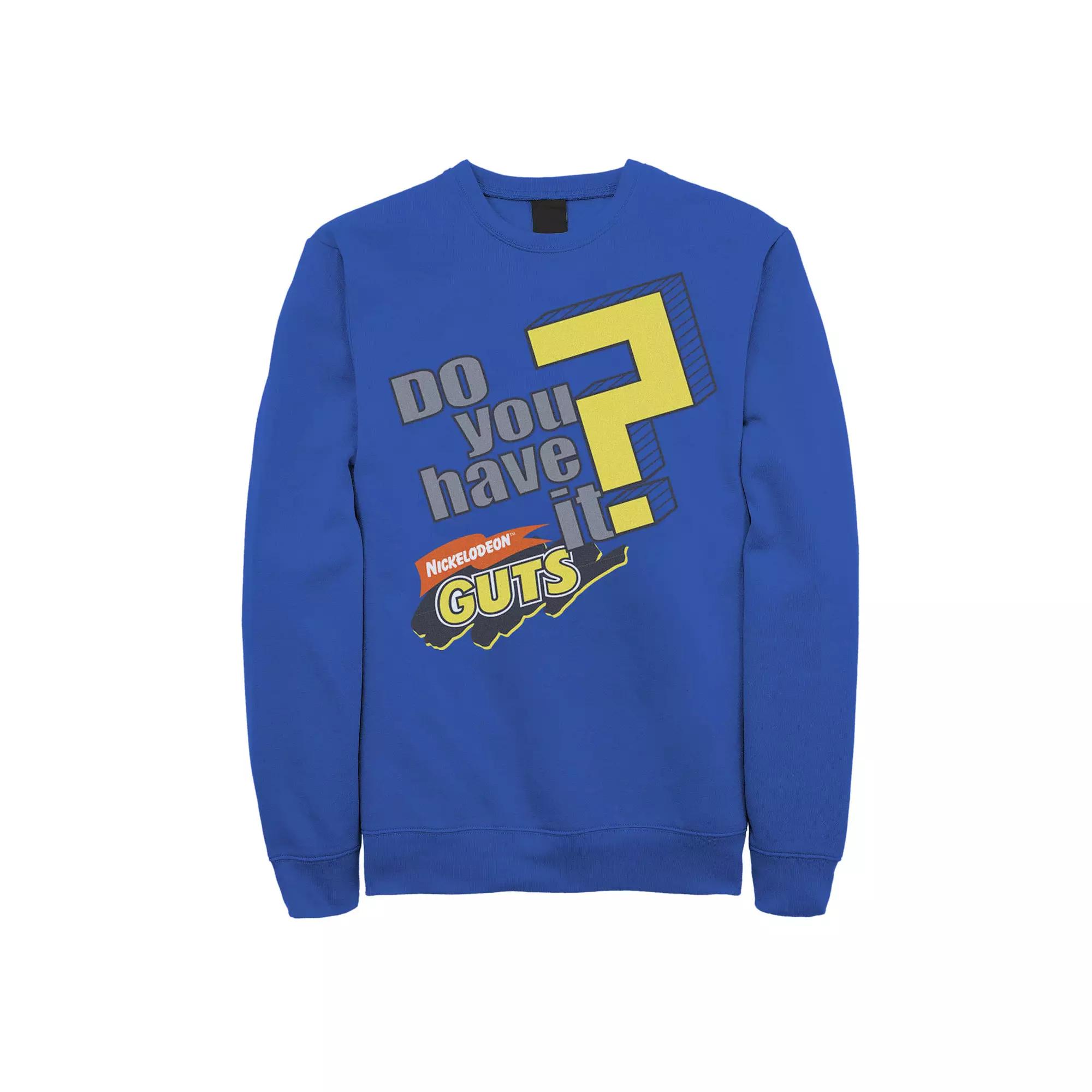 Men's Nickelodeon Guts Do You Have It Vintage Question Logo Graphic Fleece Pullover,  Product Image