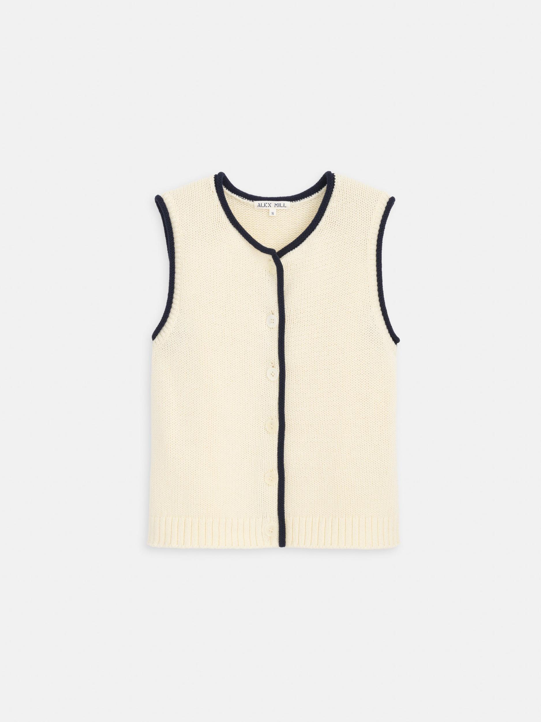 Bridget Tipped Vest in Cotton Product Image