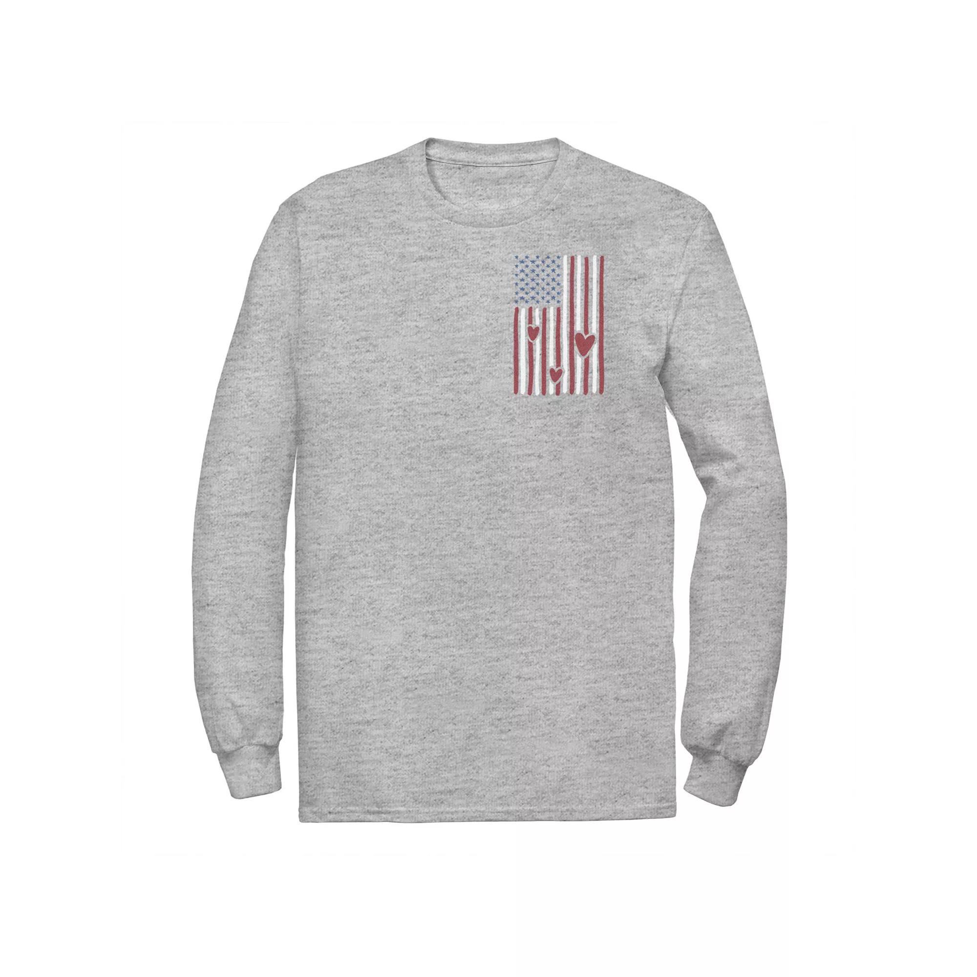 Big & Tall American Flag Of Love Left Chest Logo Tee, Men's,  Product Image