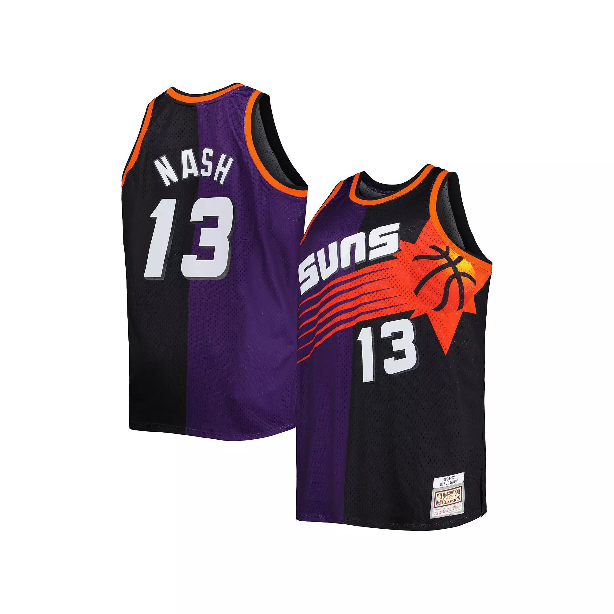Men's Mitchell & Ness Steve Nash Purple/Black Phoenix Suns Big & Tall Hardwood Classics 1996/97 Split Swingman Jersey,  Product Image