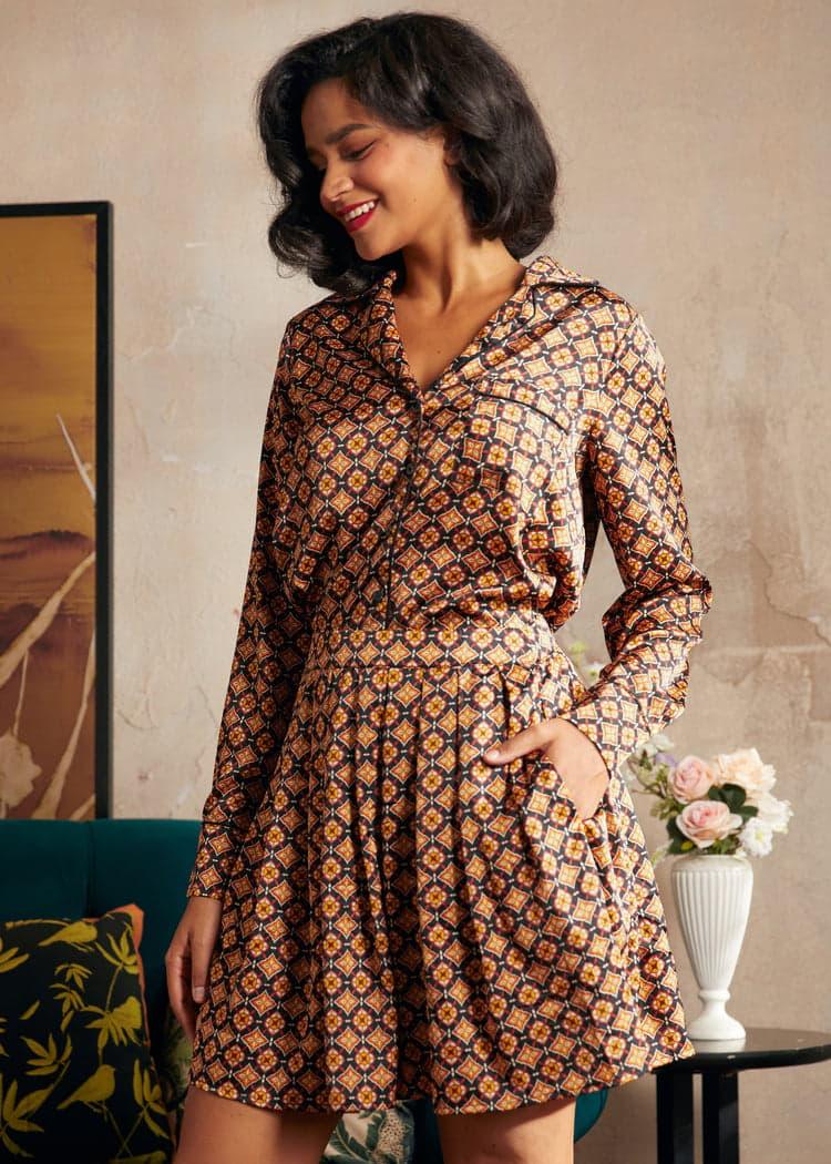 Playful Past Long Sleeve Blouse Product Image