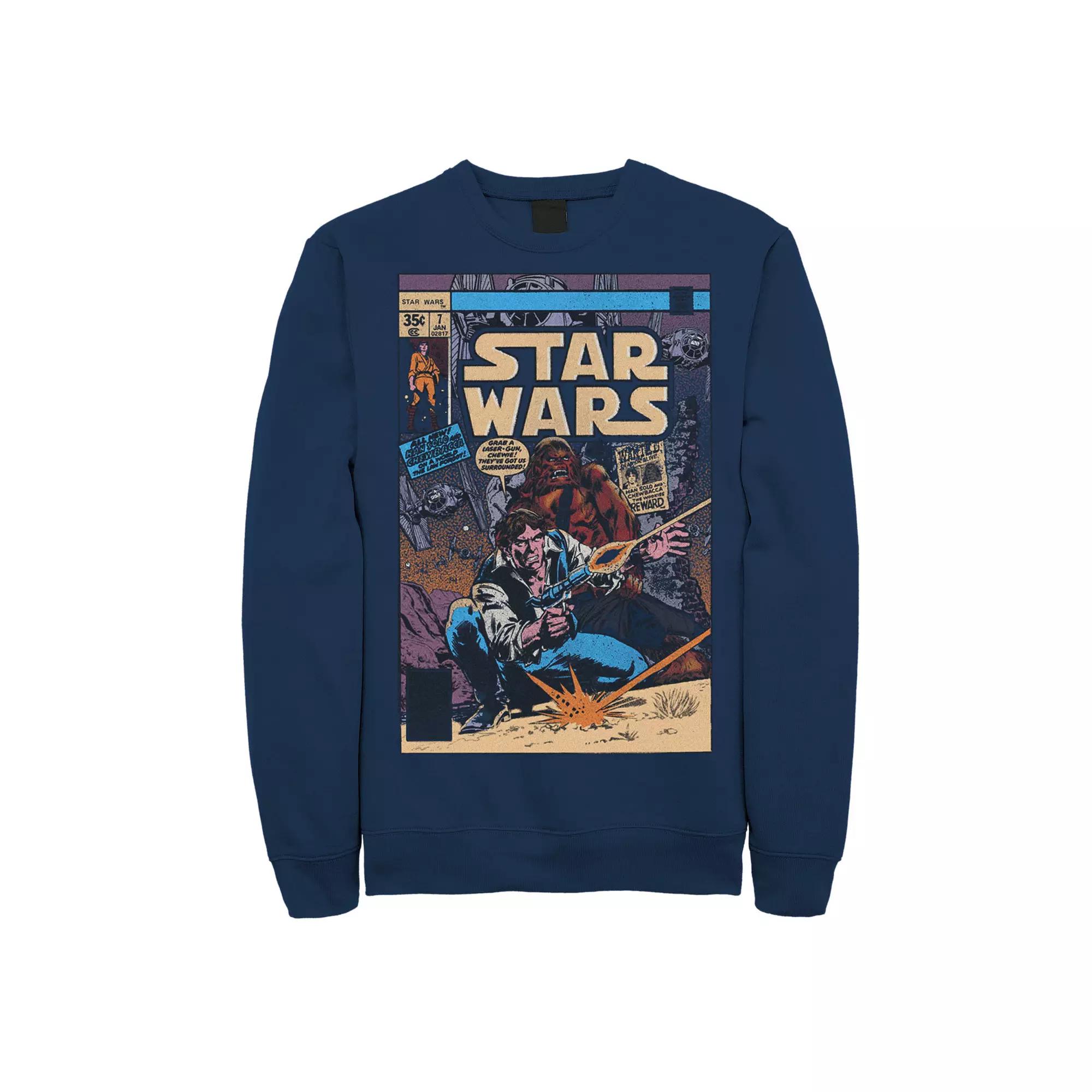 Men's Star Wars Han Solo And Chewbacca Comic Cover Graphic Fleece Pullover,  Product Image