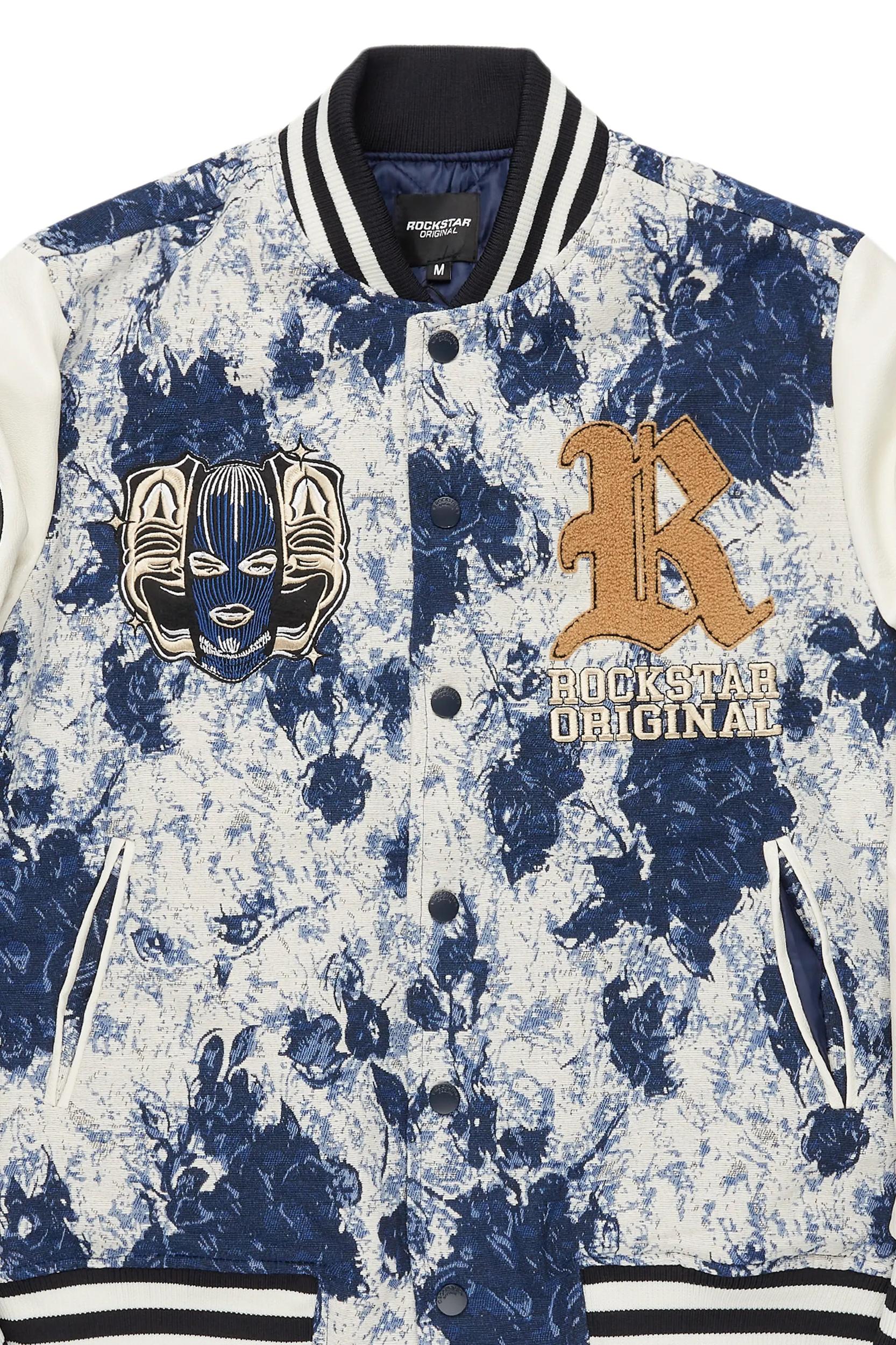 Doron Blue Tapestry Varsity Jacket Male Product Image