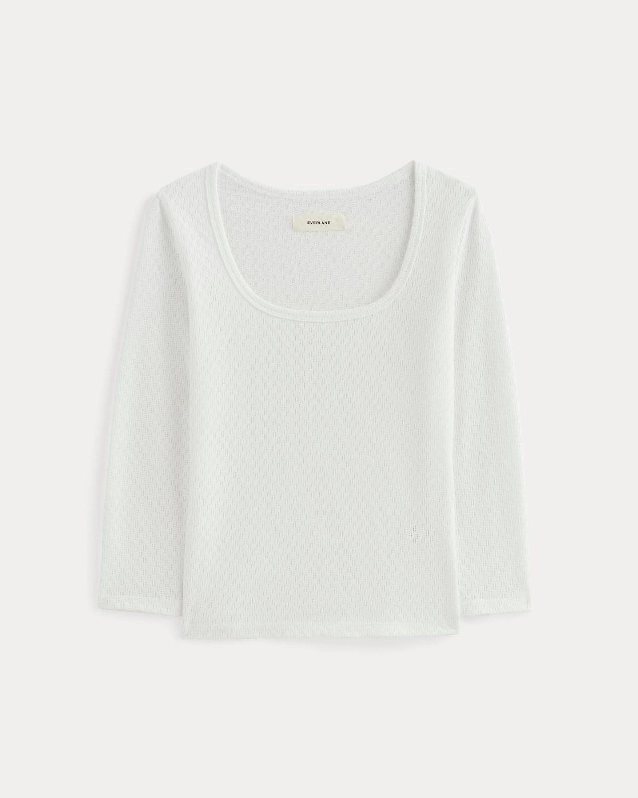 Womens Pointelle Scoop-Neck Top T-Shirt by Everlane Product Image