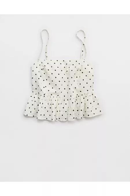 Aerie Seersucker Peplum Tank Top Women's Product Image