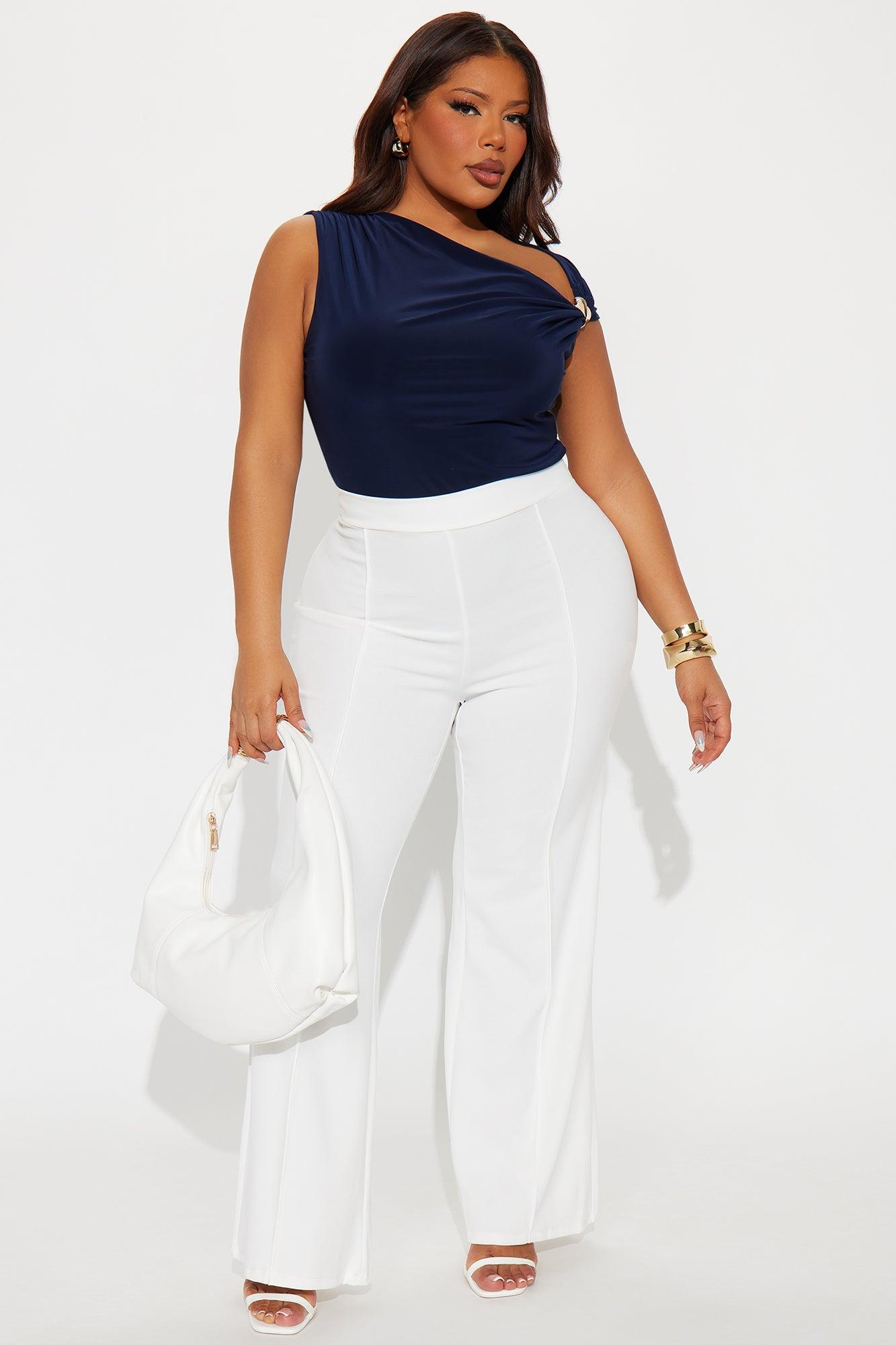 Moments Notice Off Shoulder Bodysuit - Navy Female Product Image