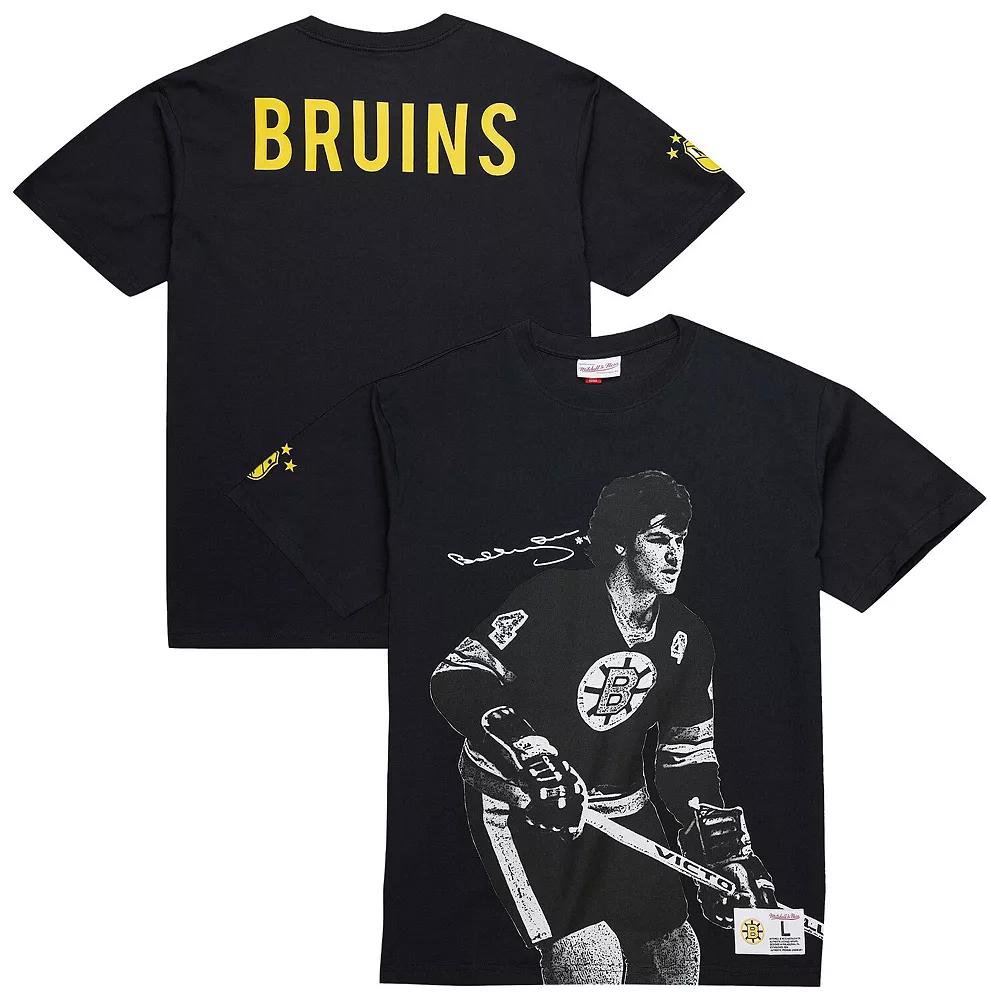 Men's Mitchell & Ness Bobby Orr Black Boston Bruins NHL Ultimate Player Vintage Logo T-Shirt, Size: Medium Product Image