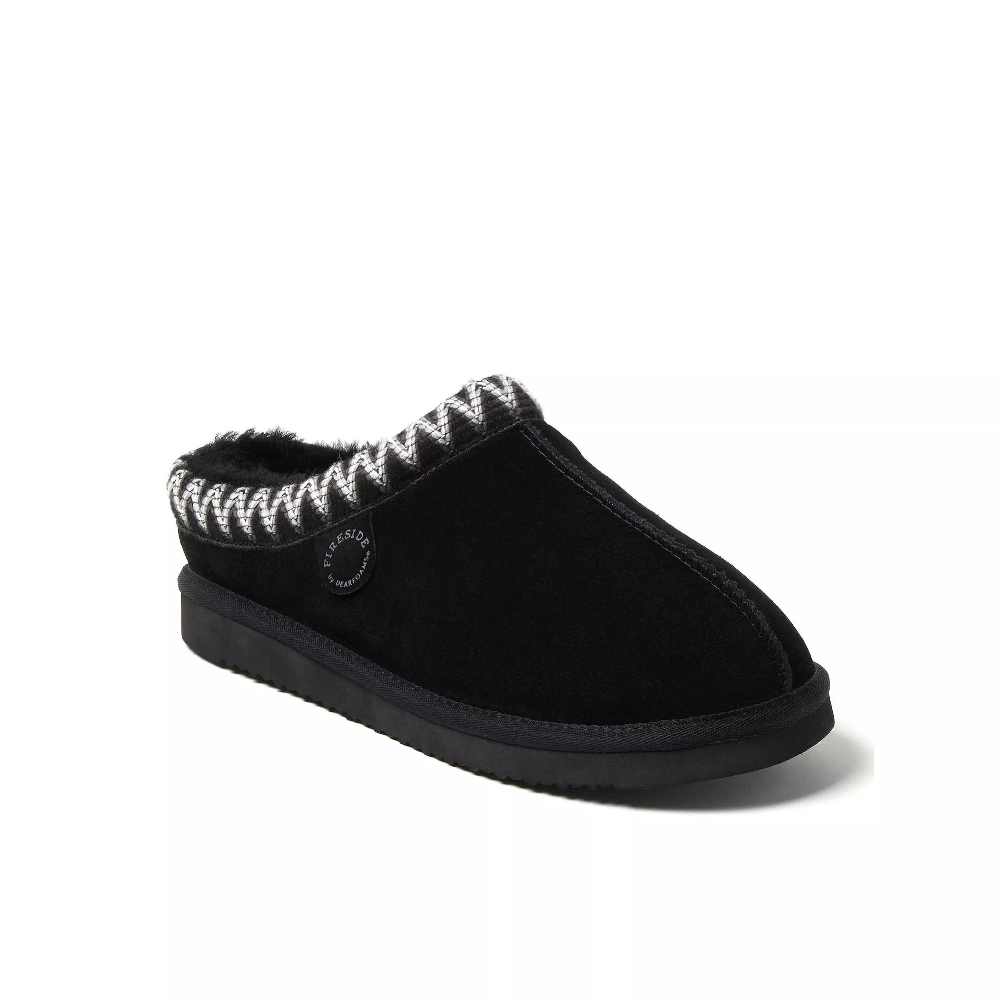 Men's Fireside by Dearfoams Grafton Genuine Shearling Clog With Taping Slippers,  Product Image