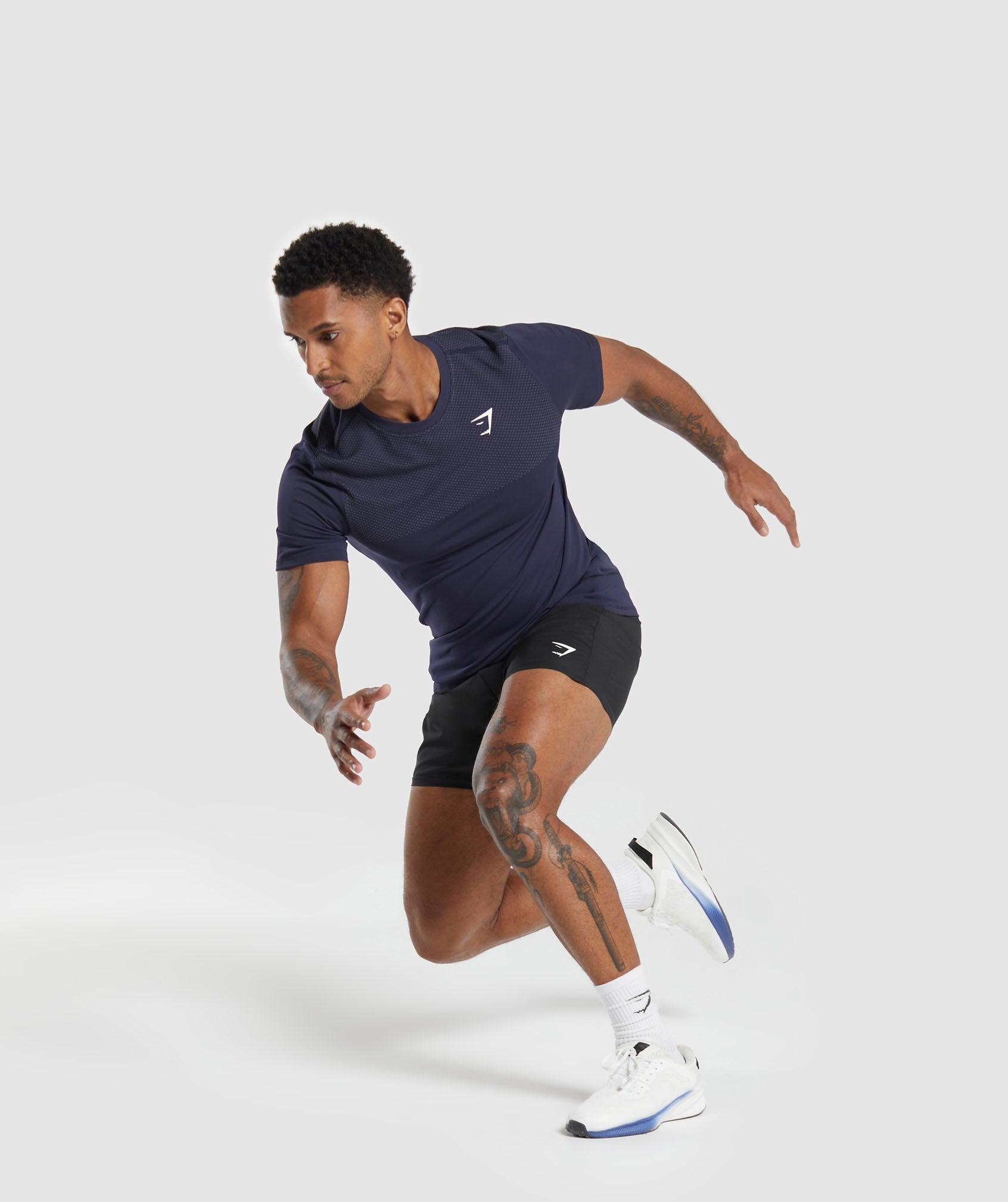 Gymshark Vital Seamless T-Shirt - Navy/Light Grey Male Product Image