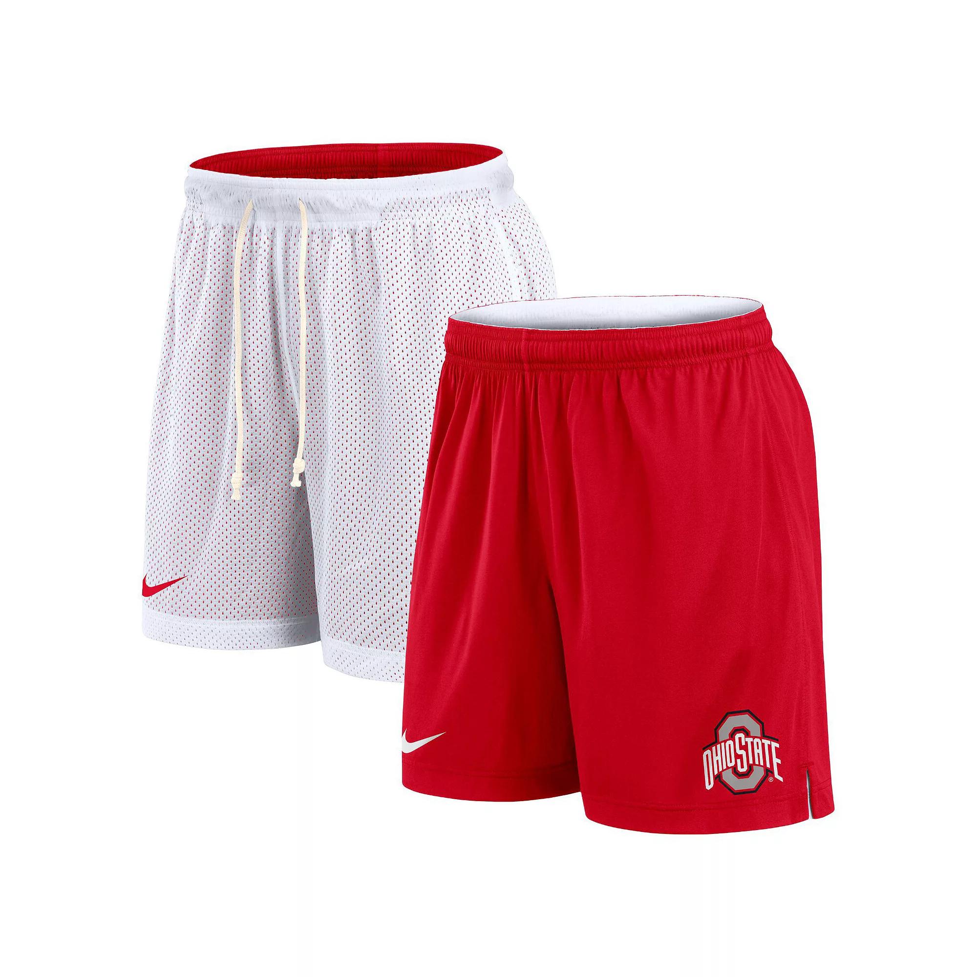 Men's Nike White/Scarlet Ohio State Buckeyes Primetime Reversible Performance Shorts,  Product Image