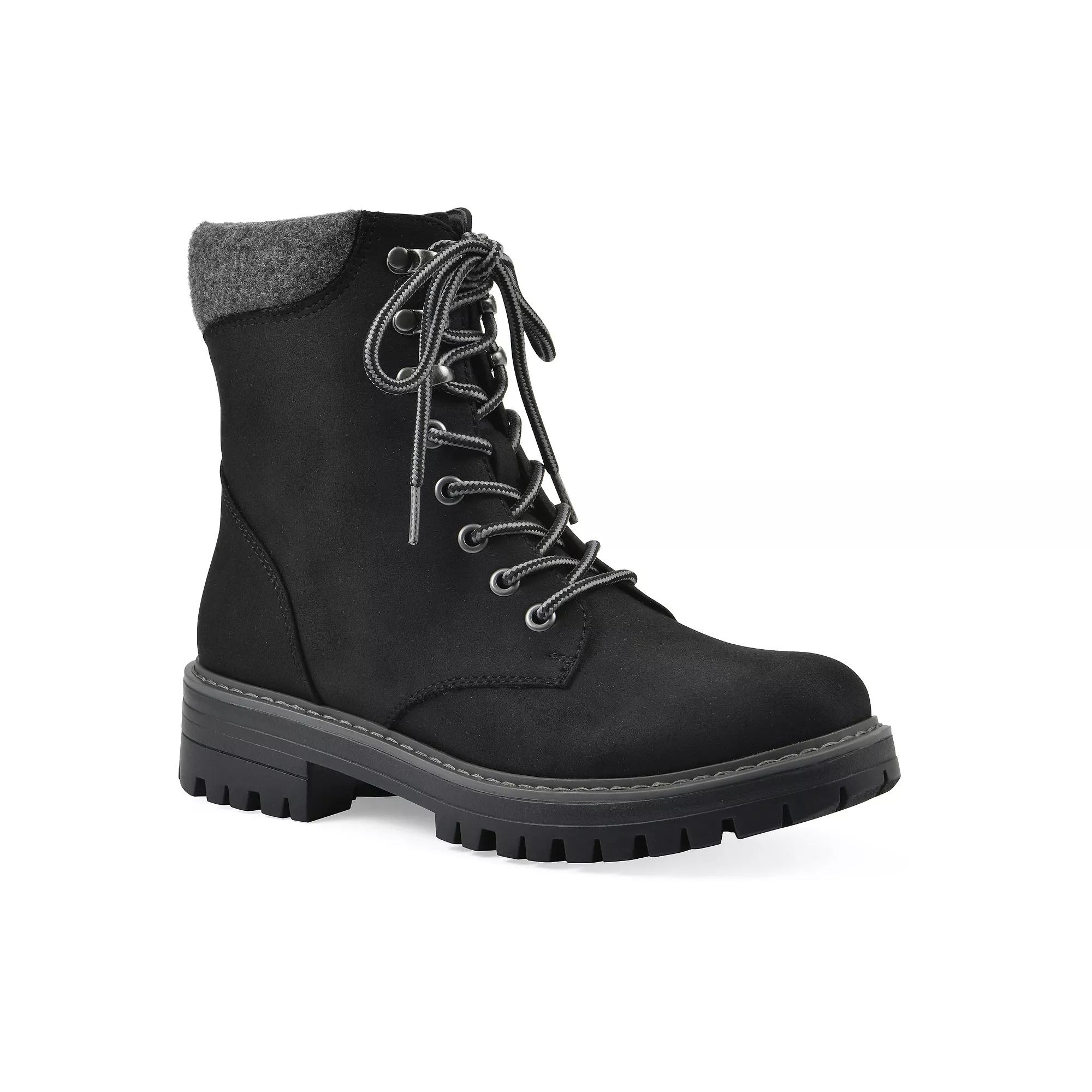 Cliffs by White Mountain Milos Women's Combat Boots, Size: 10 Wide, Black Fabric Product Image