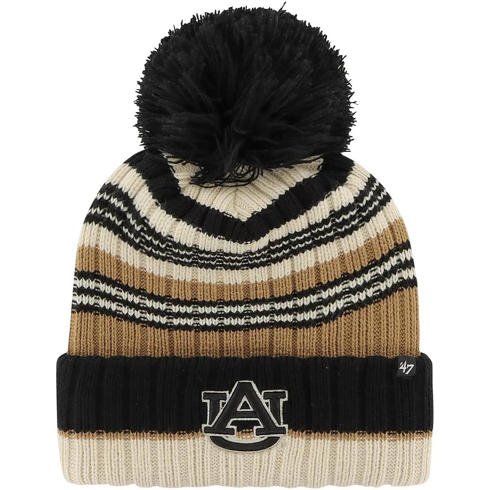 Women's '47 Khaki Auburn Tigers Barista Cuffed Knit Hat with Pom, Beig K Product Image
