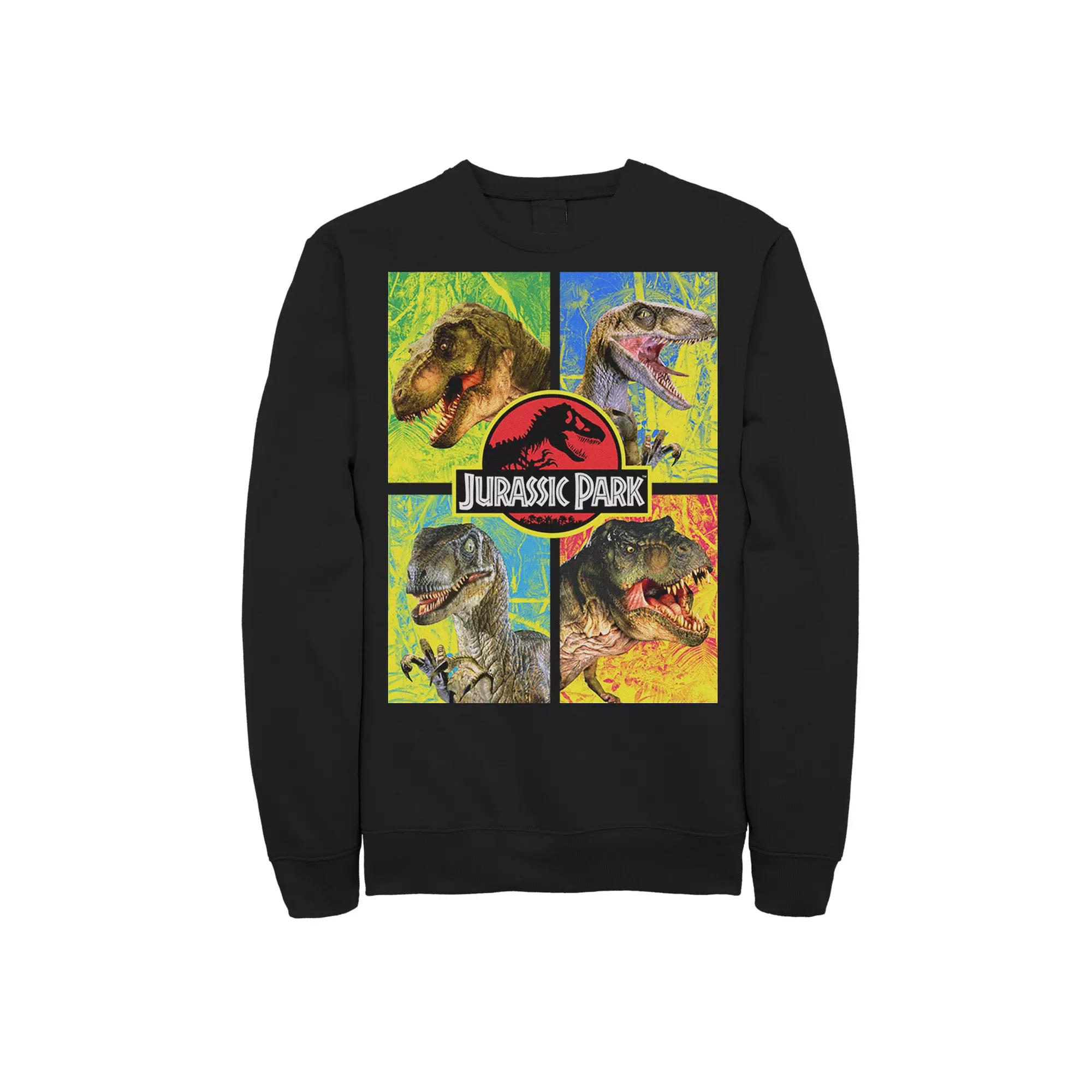 Men's Jurassic Park Four Different Dinosaur Faces Sweatshirt,  Product Image
