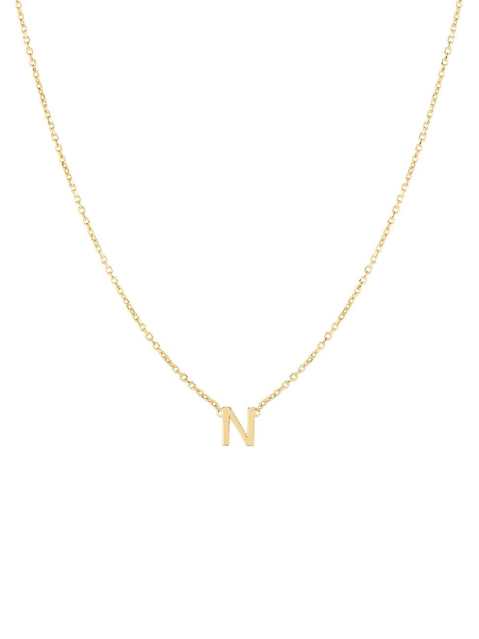 Womens 14K Yellow Gold Initial Pendant Necklace Product Image